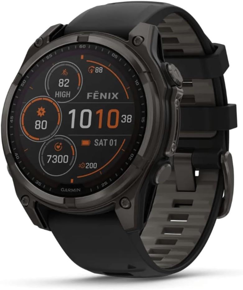 Unisex Fēnix 8 Solar Sapphire GPS Uhr, Graphit-carbongrau Titan DLC, 47mm