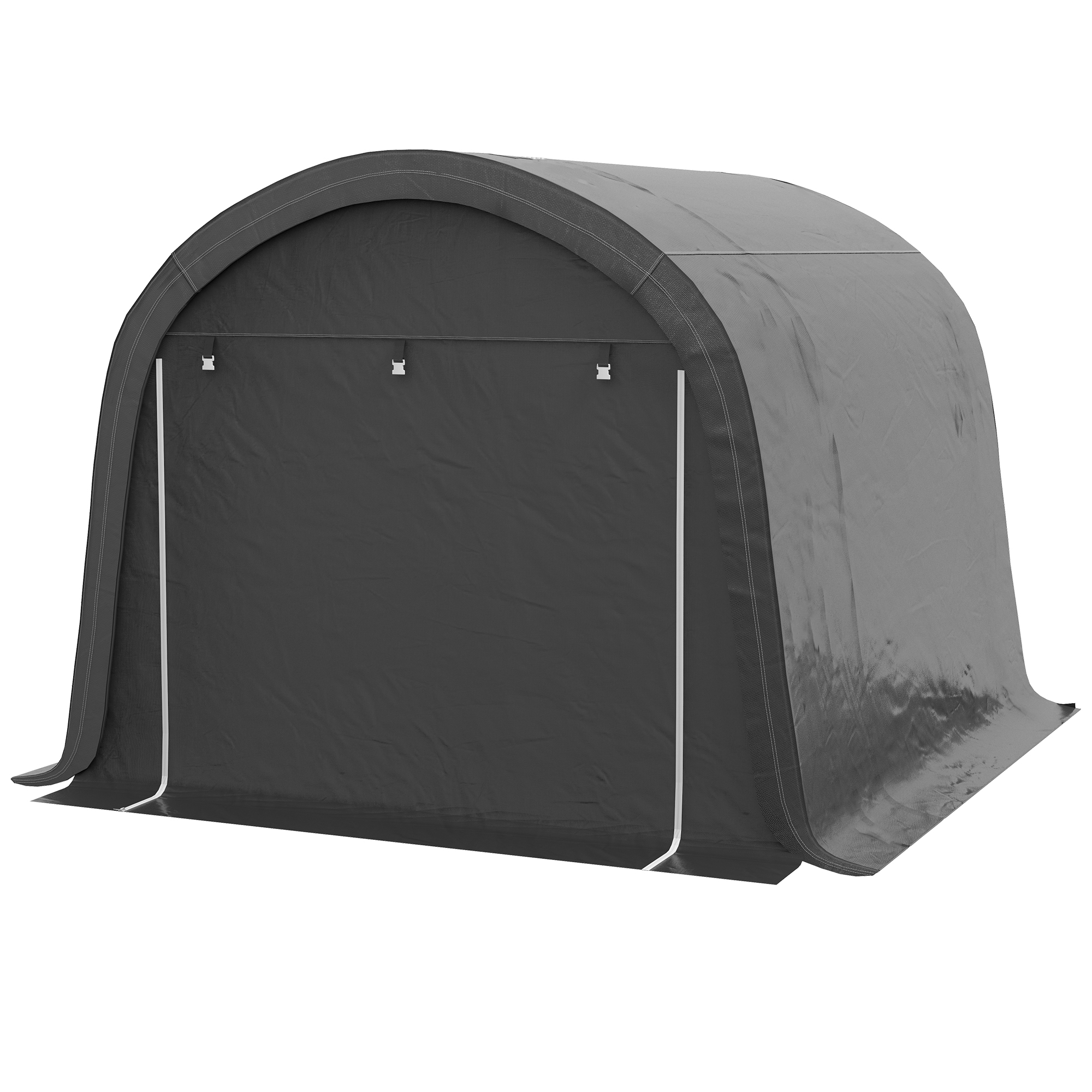 Outsunny Opslagtent met stevig stalen frame, grote deuren, 3x3m, Grijs