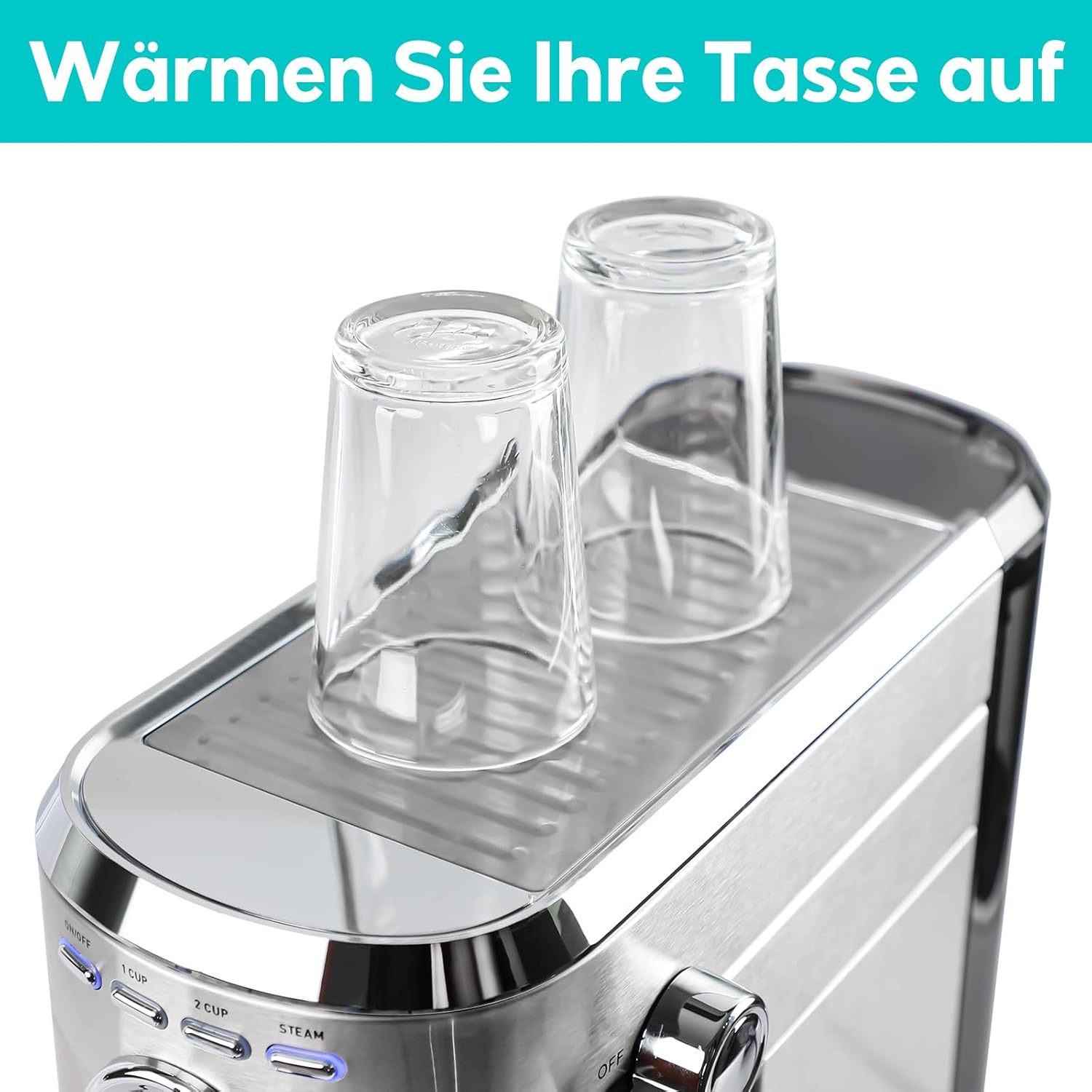 CASABREWS Espresso Siebträgermaschine 20 Bar, Edelstahl-Espressomaschine mit professionellem Milchaufschäumer, Klein Kaffeemaschine Espresso für Cappuccino, Latte & Macchiato, 1L Wassertank, Schwarz