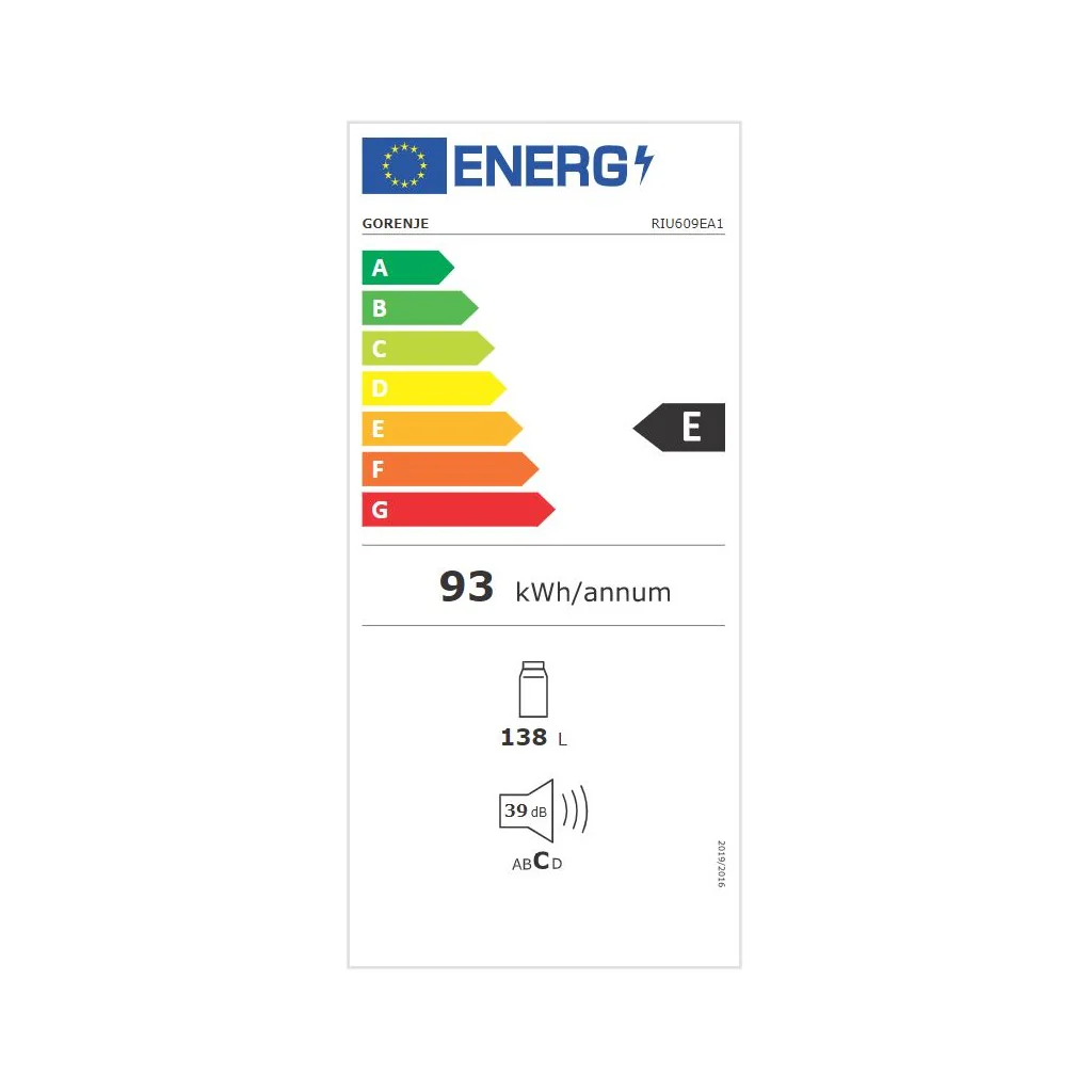 2025 Gorenje EB-koelapparaat met vaste deur, UB-compatibel RIU 609 EA1