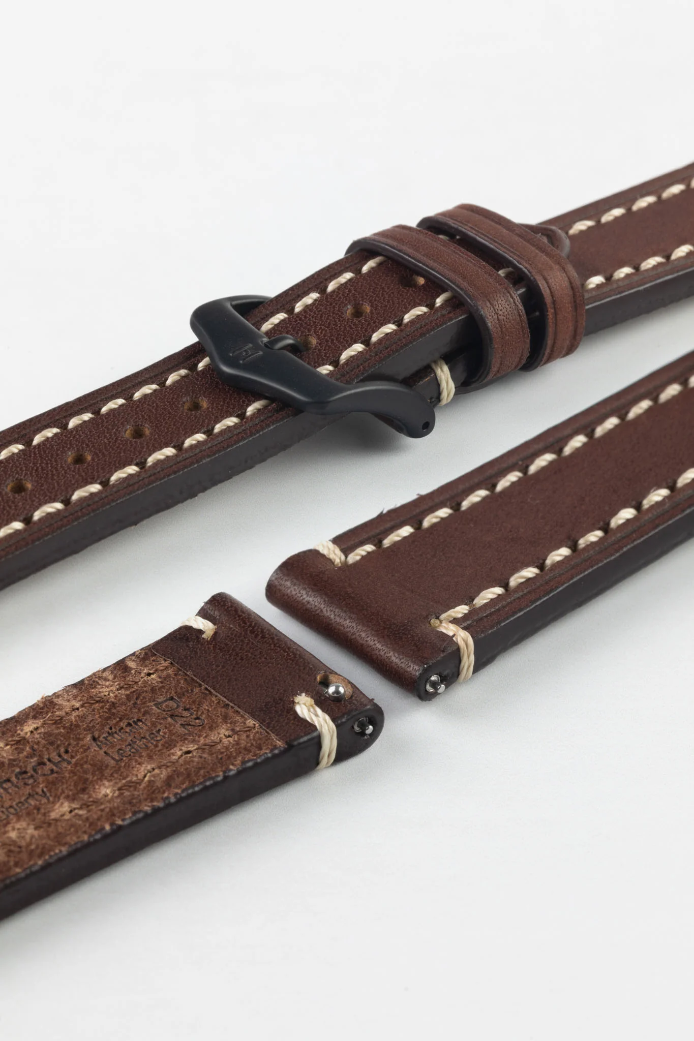 Hirsch LIBERTY Leather Watch Strap in BROWN