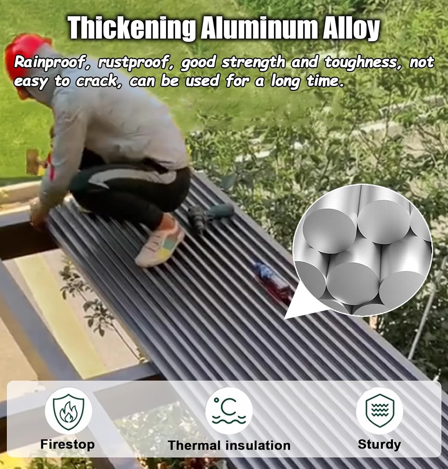 Dachplatten aus Aluminiumlegierung, isolierte Verkleidungsplatte, vielseitige Markisenabdeckung für Heimprojekte, langlebige Dachpaneele