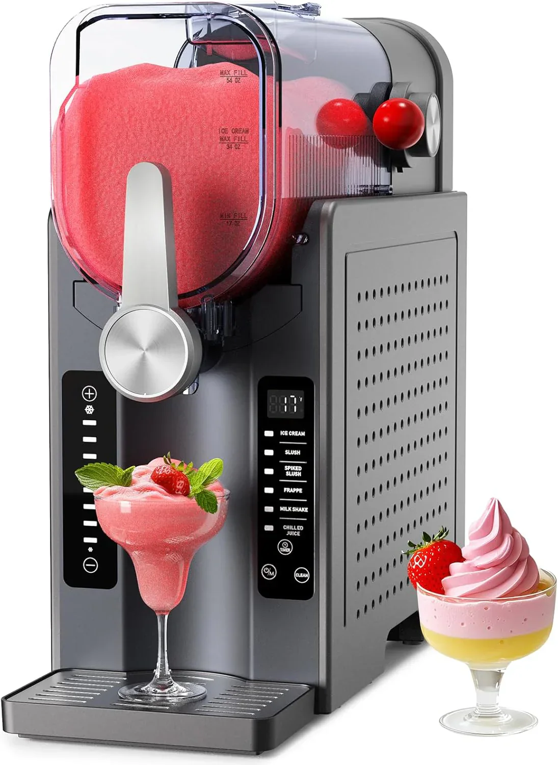 Slushie Machine Professional Frozen Drink Maker No Ice Needed Slushie Machine with LED Display