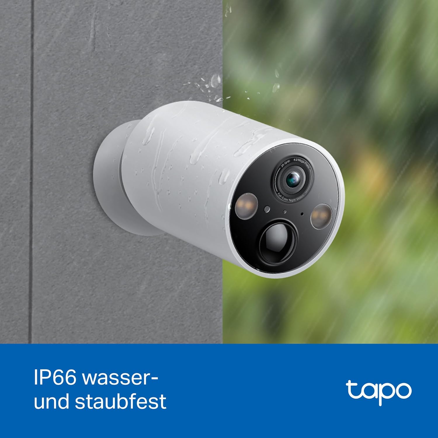 Tapo C425 Außenkamera Akku, 4-Pack | Überwachungskamera aussen mit Magnetische Basis, 2K Auflösung, WLAN, 10000-mAh-Akku, 150° FOV, Kein Hub erforderlich, Unterstützt Solarpanel, Alexa-kompatible