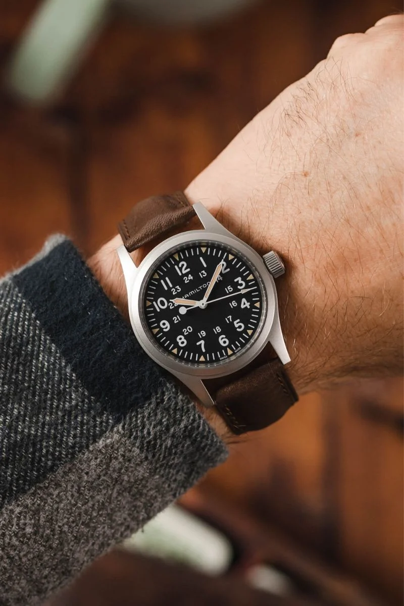Hirsch CAMELGRAIN No Allergy Leather Watch Strap in BROWN