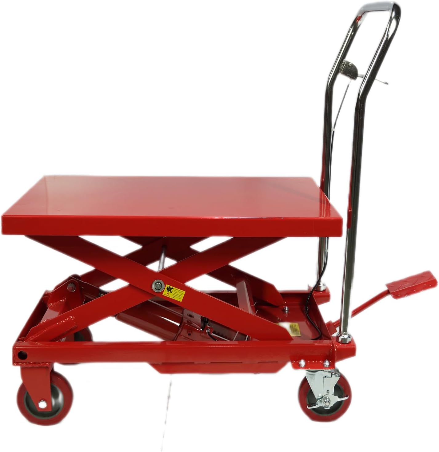 500 LBS Hydraulische Schaarlift Tafelwagen ?C Hefhoogte 76 cm ?C Dubbele Schaarlift met 4 Wielen en Antislipmat ?C Hydraulische Heftafel voor Materiaalbehandeling en Transport