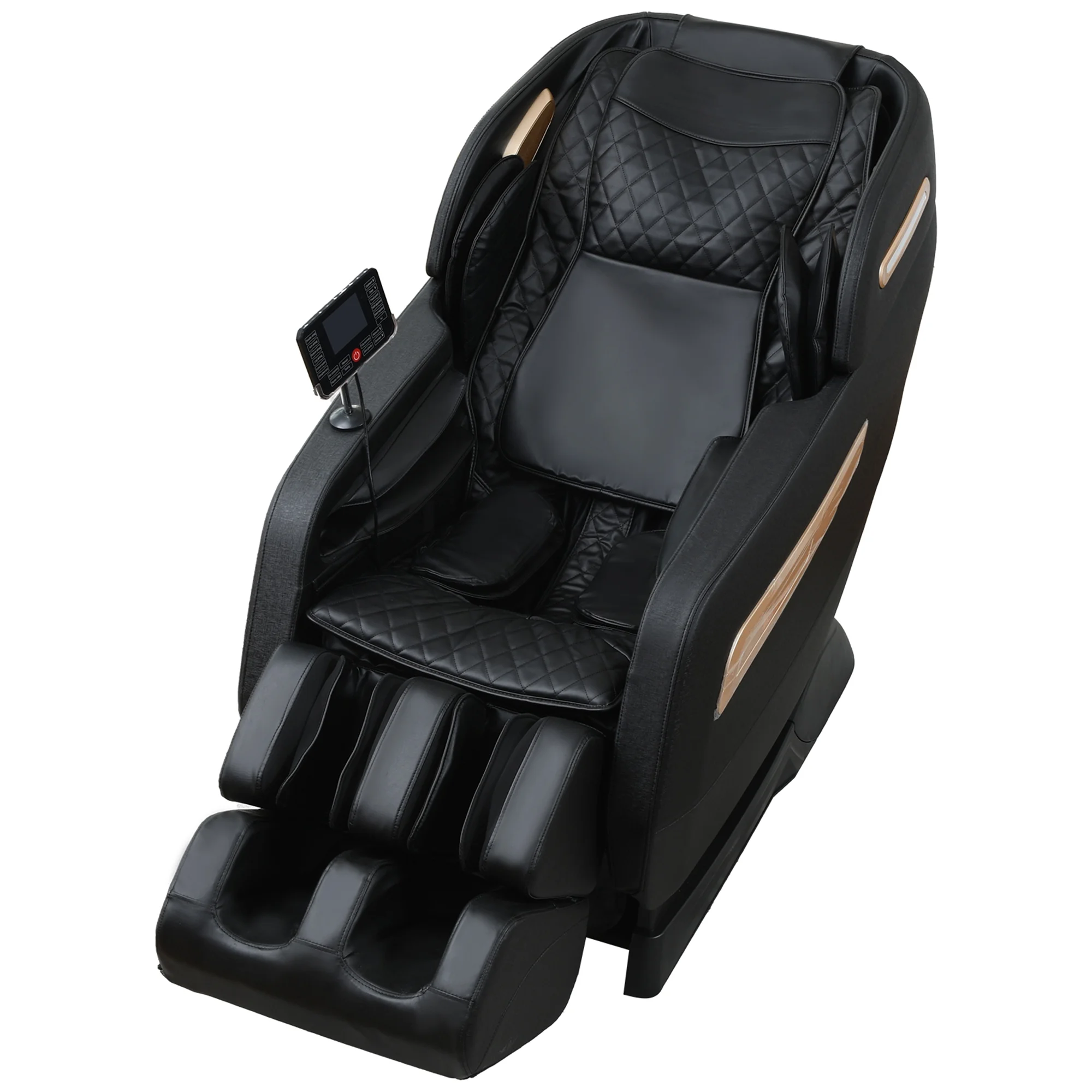 2025 4D Zero Gravity Massage Stoel ?C Shiatsu Volledig Lichaamsmassage met Spraakbesturing, SL Track en Yoga Stretch, Hoogwaardige Zwarte Leren Afwerking