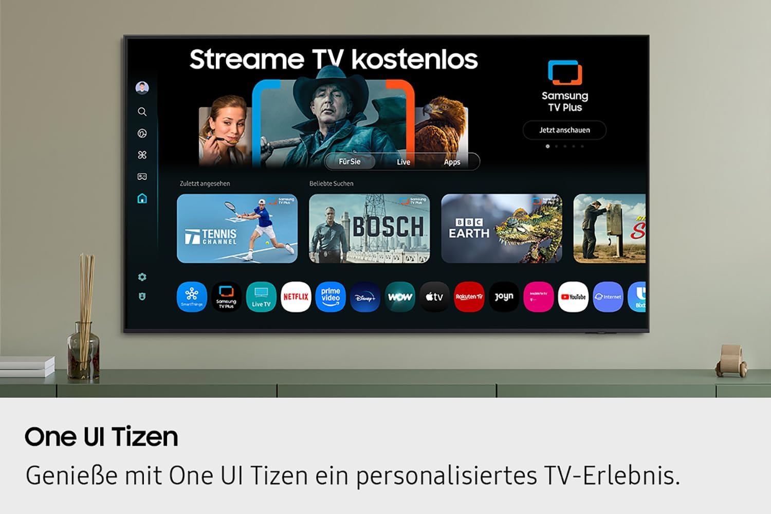 QLED 4K Q6FA 75 Zoll (189 cm) UHD Fernseher, 100% Farbvolumen für satte Farben, Quantum HDR, 4K Upscaling, Knox Security, Kostenlos 900 Sender TV Plus, AI Smart TV