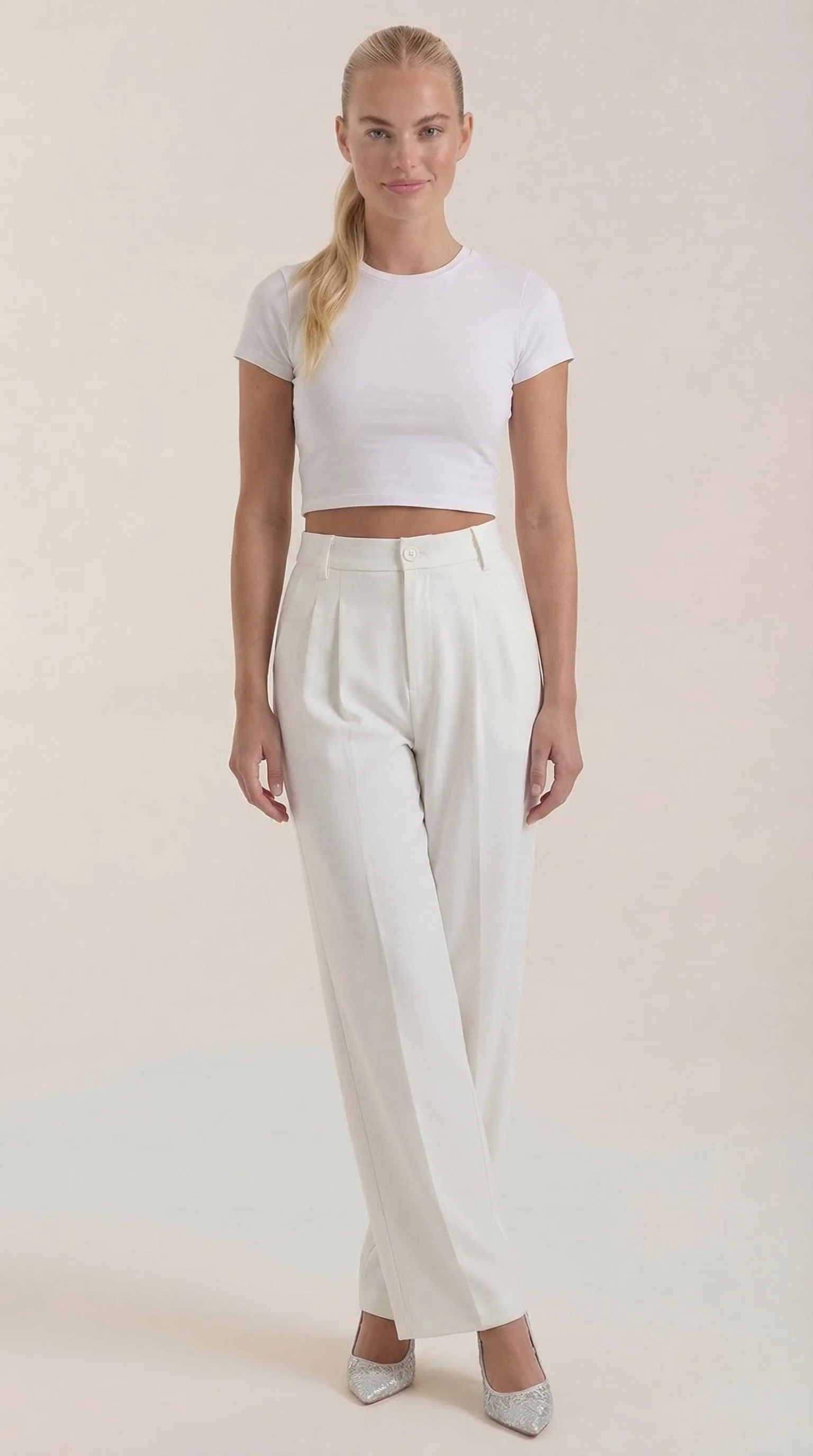 High Waist Stoffhose