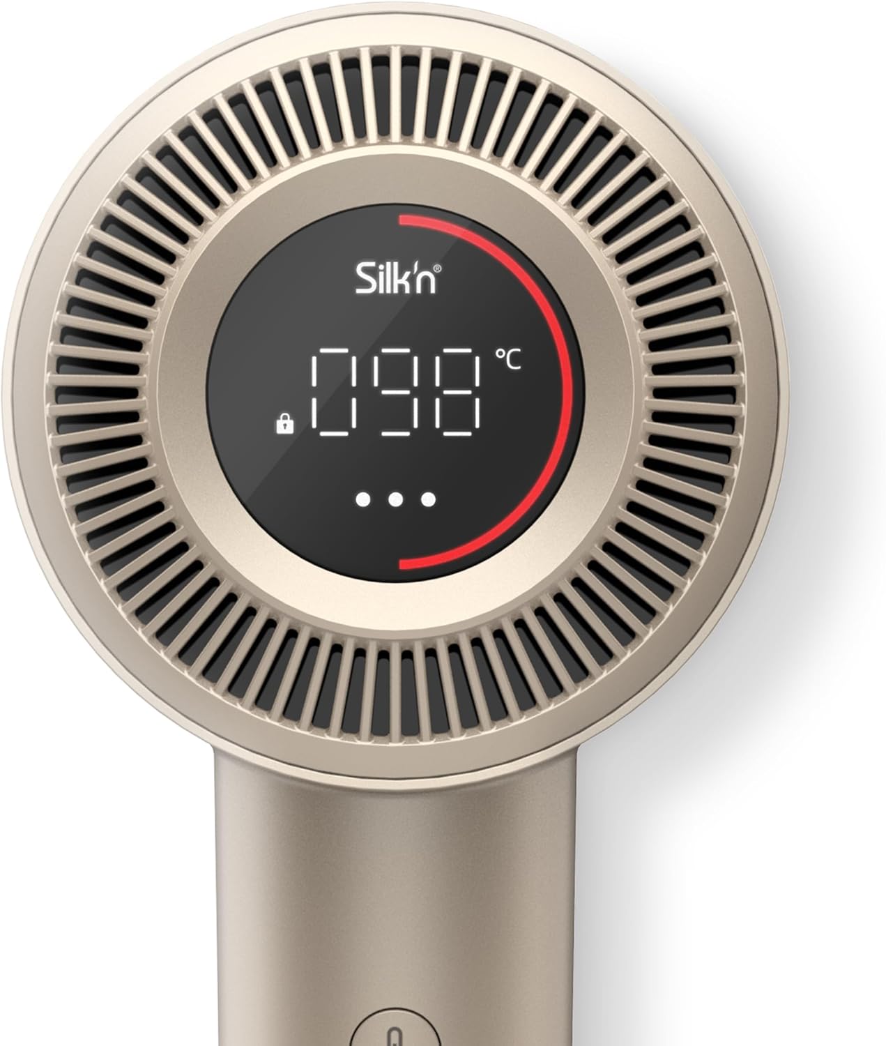Silk'n Haartrockner I SilkyAir Pro HDB003 I Premium Föhn mit bürstenlosem Motor und Wasser-Ionen-Technologie I 3 Aufsätzen, hitzebeständiger Matte und Reiseetui, 1600 W, Champagner