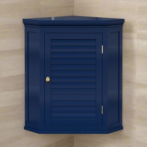 Elegant Home Fashions Armadietto da Muro Angolare Blu Navy Stile Persiana : Amazon.it: Casa e cucina