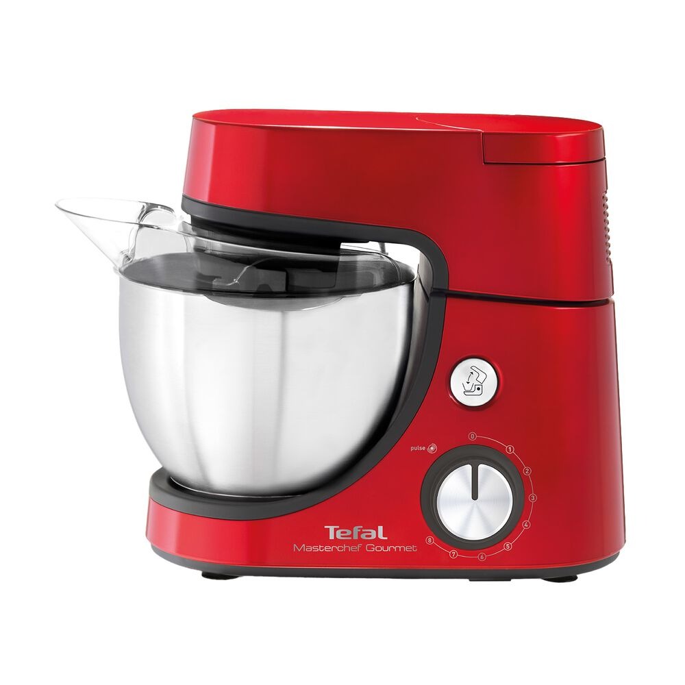 Robot planetarny Tefal Masterchef Gourmet, 1100 W, 4,6 l, z akcesoriami, czerwony