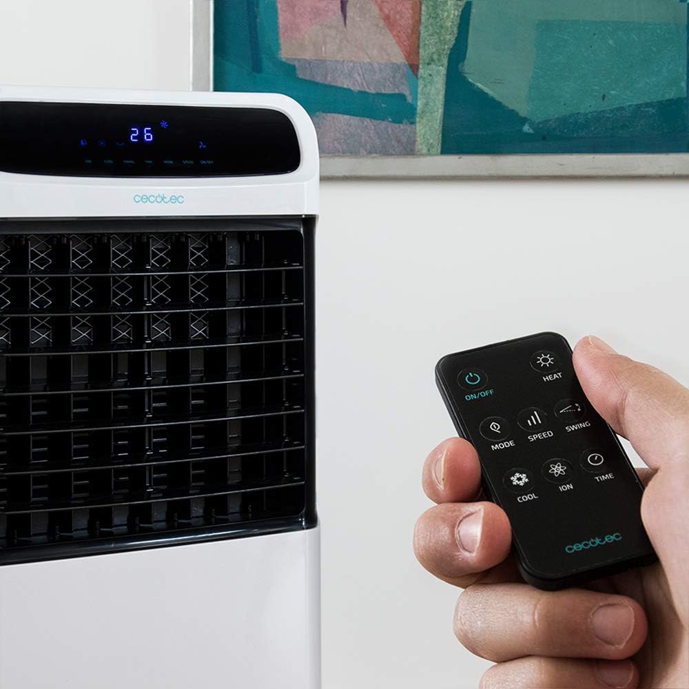 Cecotec Verdunstungsklimaanlage EnergySilence PureTech 6500. 80 W, doppelte Kalt- / Wärmefunktion, Durchfluss 600 m2 / h, 12 l Kapazität, Timer bis zu 8 Stunden, Fernbedienung, 3 Geschwindigkeiten