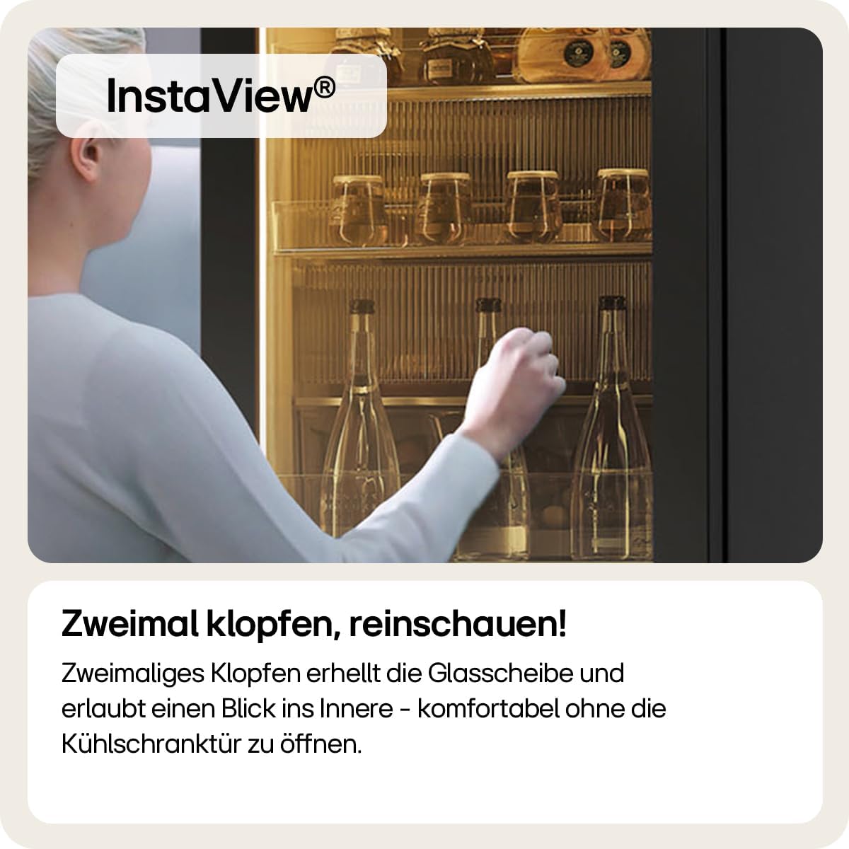 LG GBG7190CEV, Klasse C, 349 L, Kühl-Gefrierkombination mit Instaview und LED, Touch LCD Display, einstellbarem Farbwechsel, Total NoFrost, DoorCooling+, 59.5 x 67.6 x 186cm ꟷ Essence Black Steel