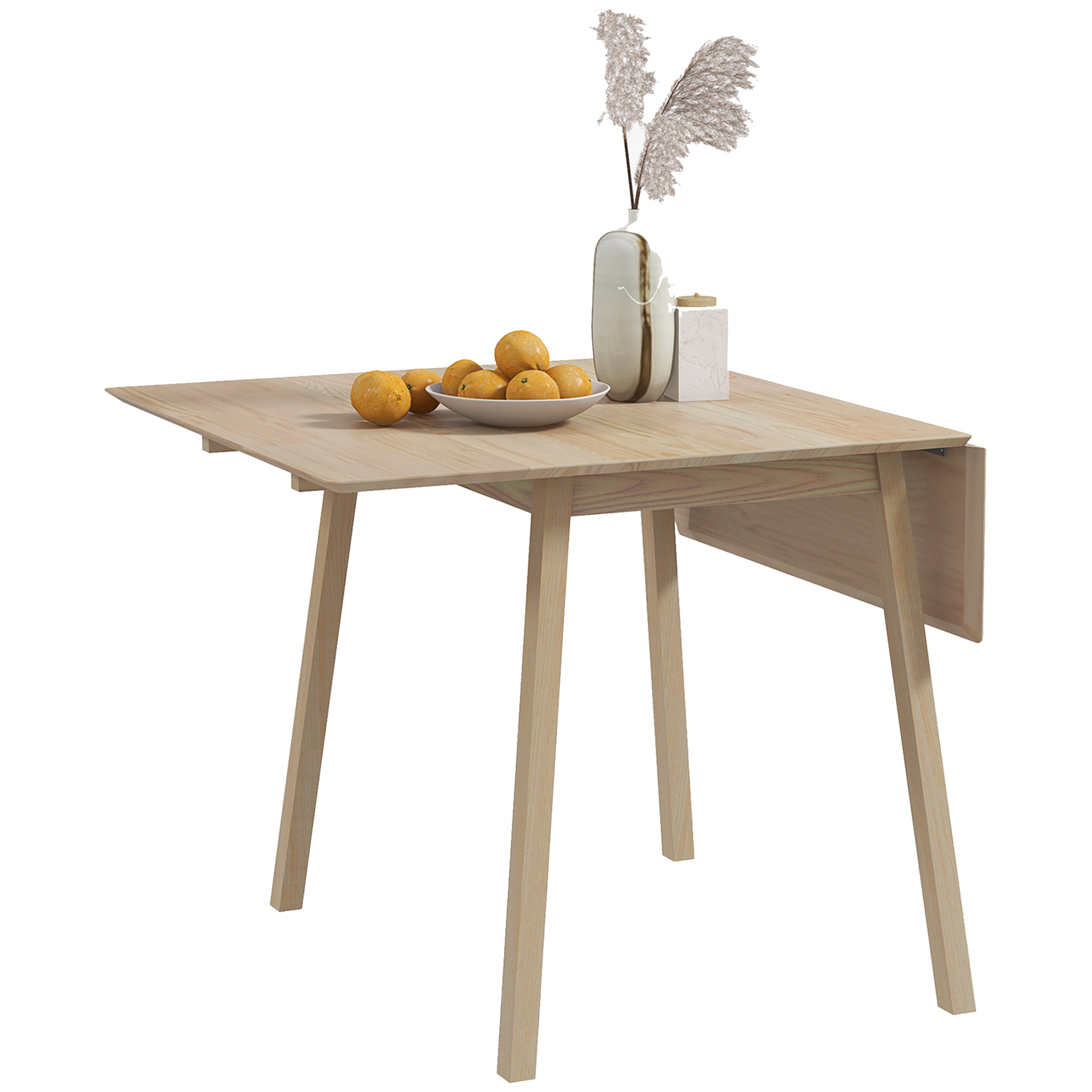 Eettafel Klaptafel Keukentafel, 2 inklapbare zijden, 110 x 86 x 75 cm, Naturel