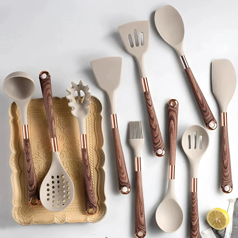 K��chenhelfer Set aus Silikon 10 St��ck f��r Kochen und Backen