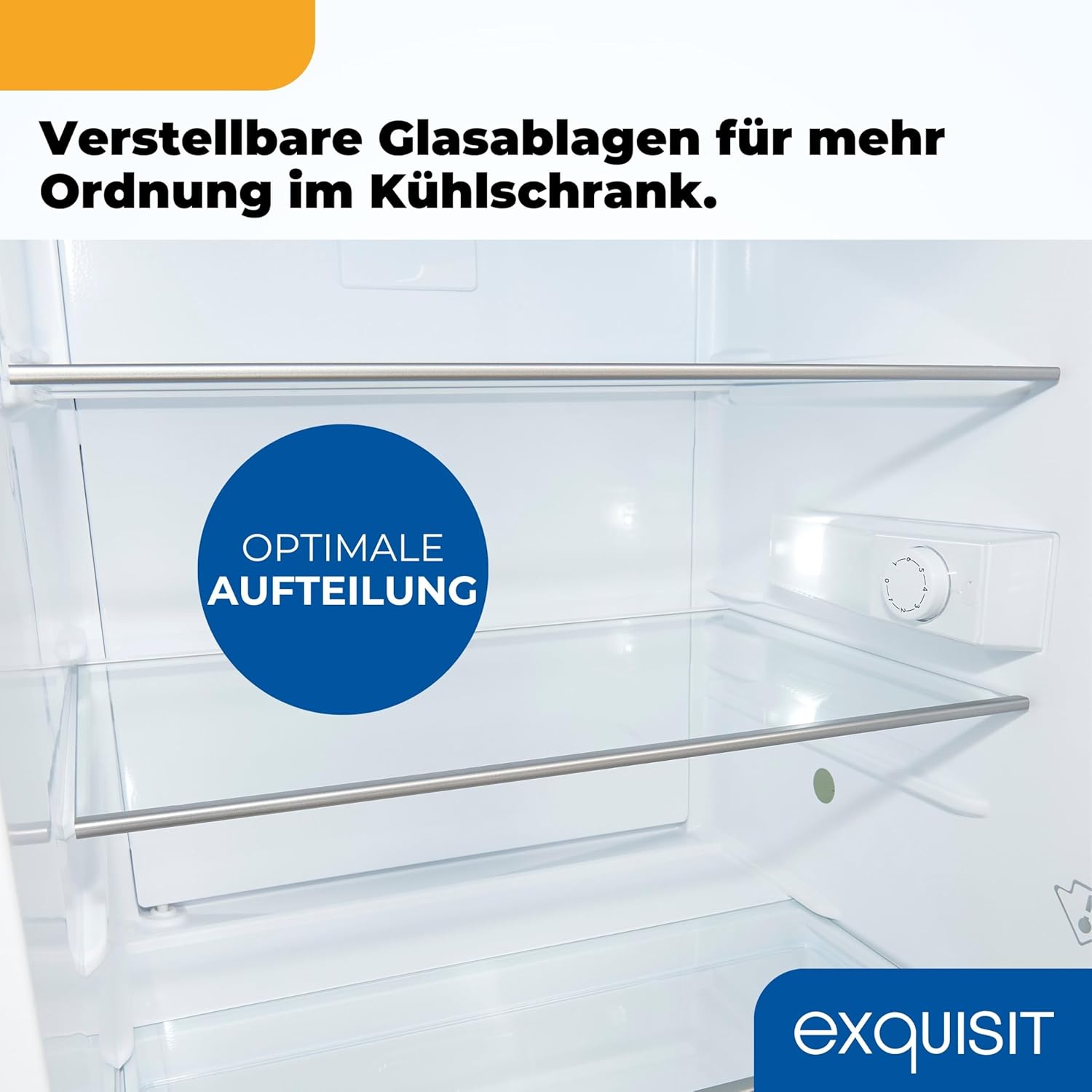 Exquisit Kühlschrank ohne Gefrierfach, 133 Liter, Vollraumkühlschrank freistehend, Türanschlag Wechselbar, KS516-V-H-010D weiss