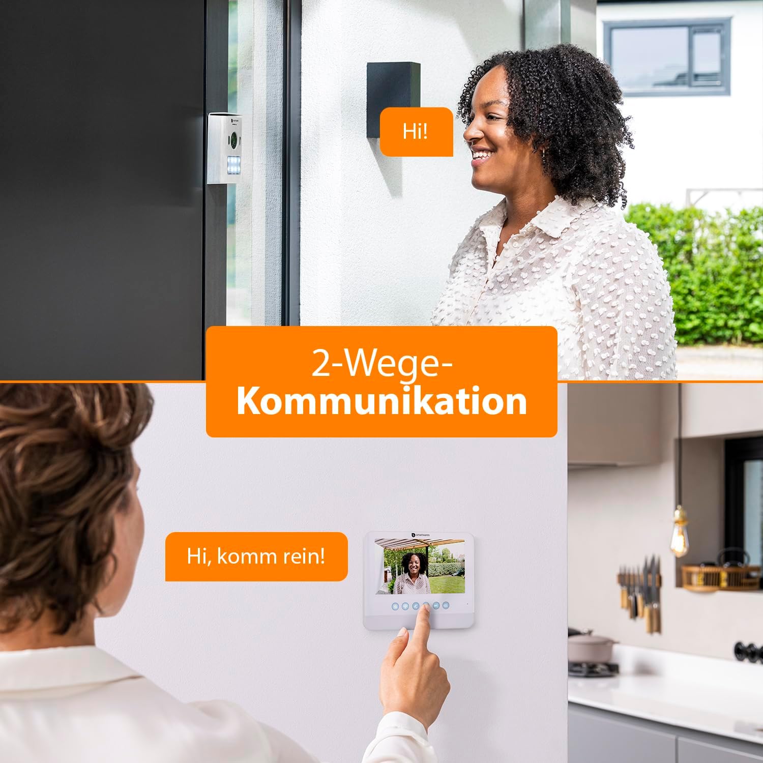 Smartwares HD Video-Türgegensprechanlage für 1 Wohneinheit, 7 Zoll (17,8 cm) Monitor mit Touchscreen-Panel/Türöffnerfunktion / 2-Draht-Technik, Silber, 1-Partei HD-Videogegensprechanlage