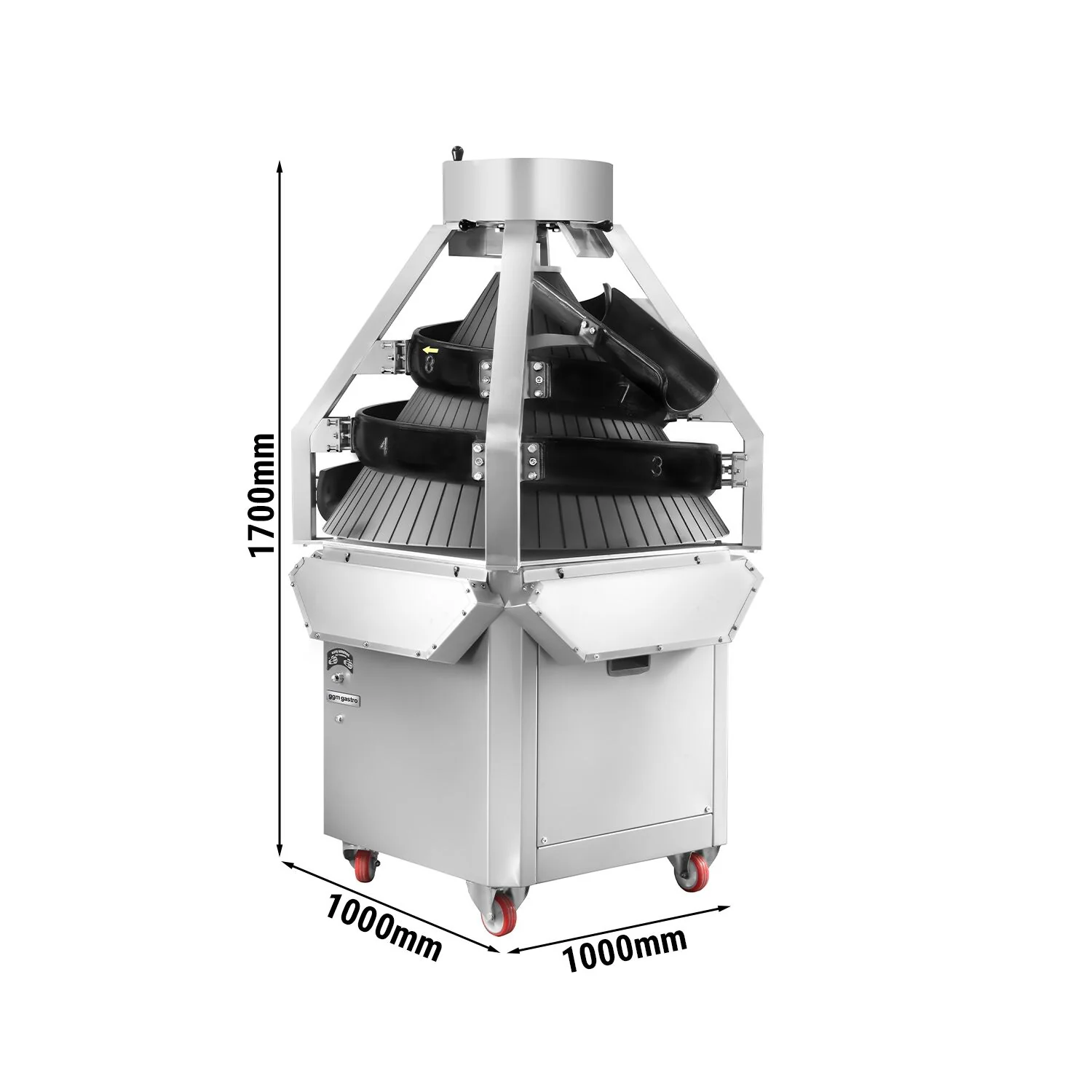 Kjegleavrunder for deig - for pizza- og br?ddeig - 1,5 kW - Vektomr?de: ~100�C600 g - 1000x1000x1700 mm - maks. 2 500 stk/t