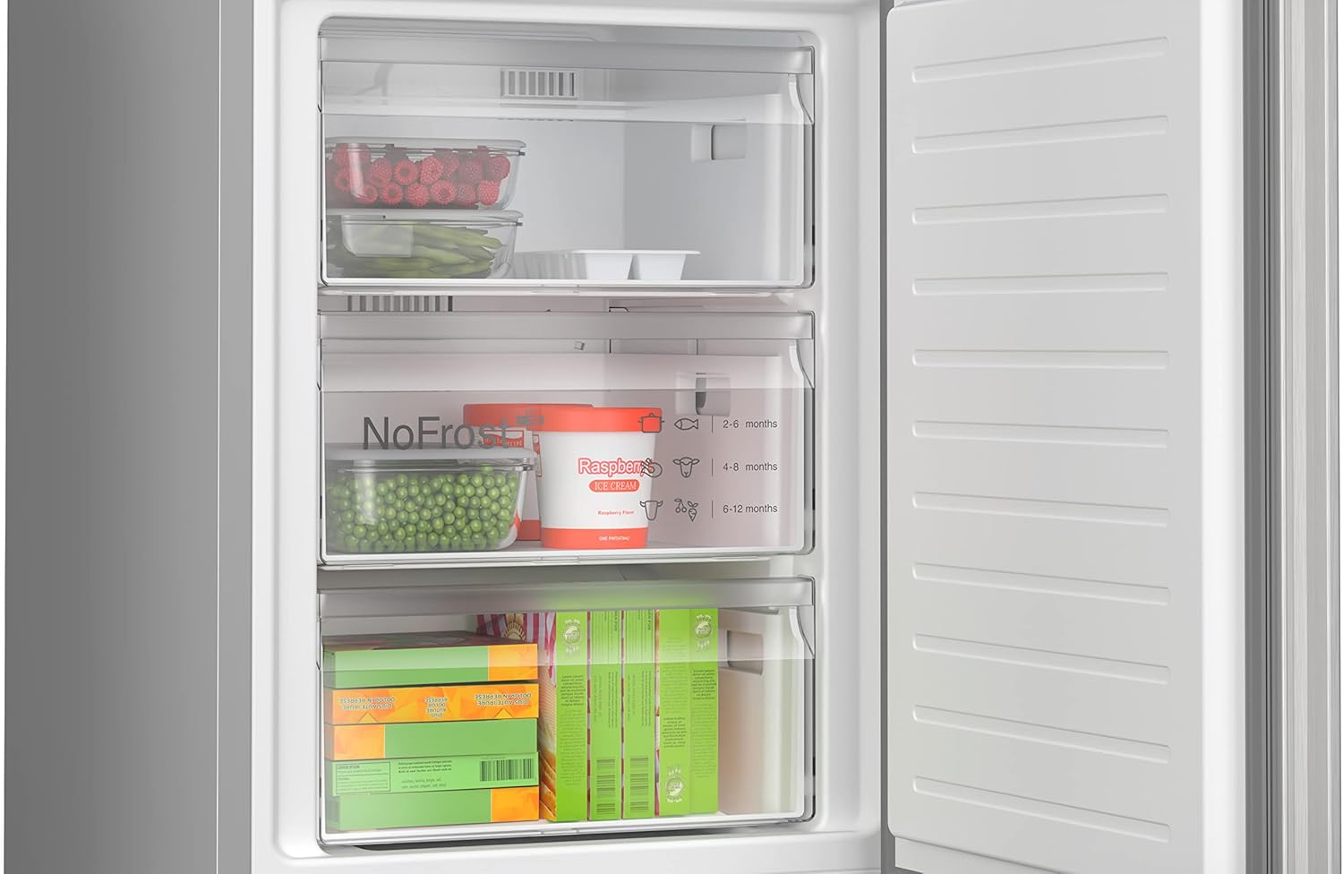KGN362LDF Serie 4 Kühl-Gefrier-Kombination, 186 x 60 cm, 218 L Kühlen + 103 L Gefrieren, NoFrost nie wieder abtauen, VitaFresh XXL längere Frische, LED-Beleuchtung gleichmäßige Ausleuchtung