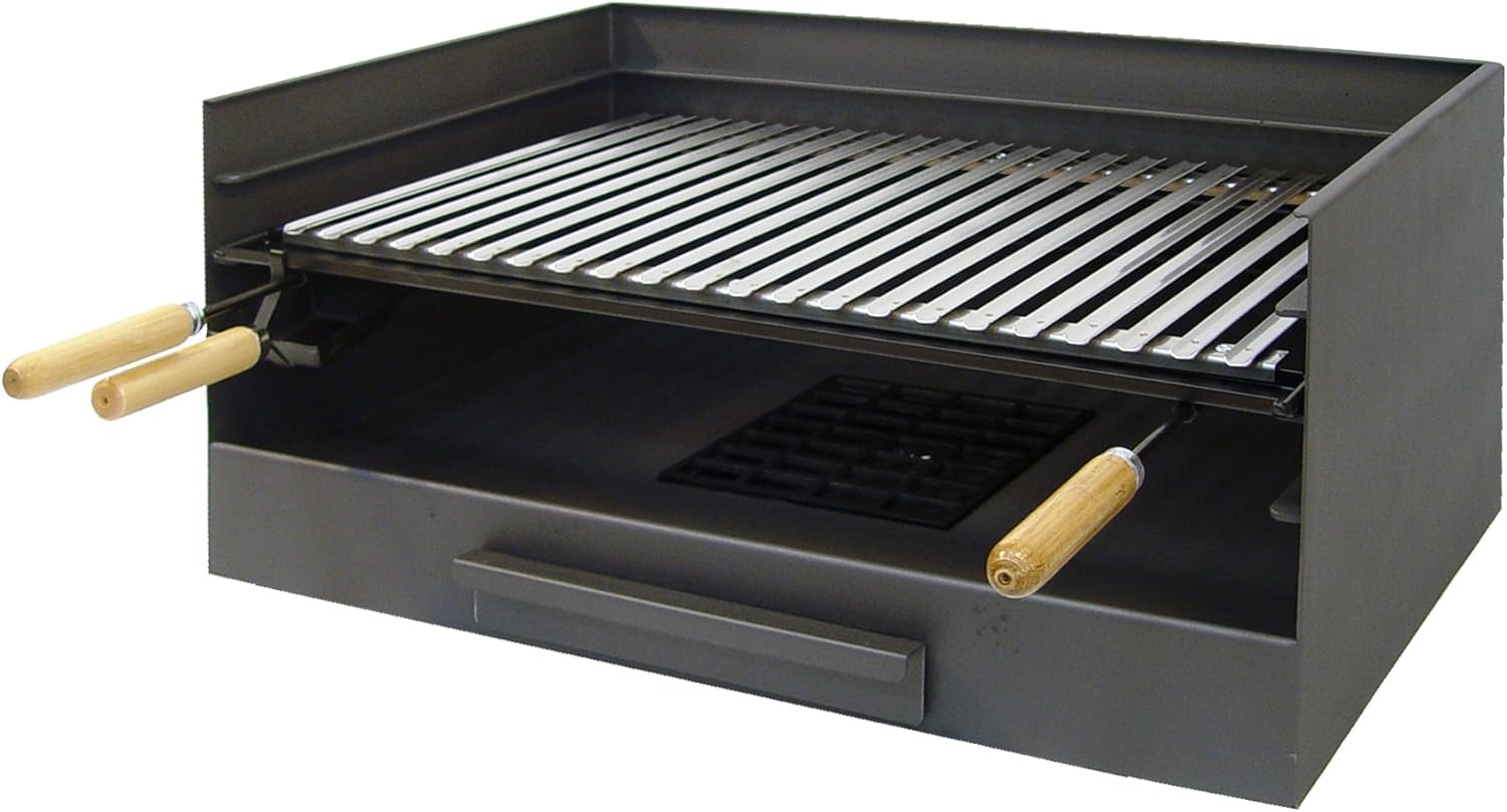 Imex El Zorro 71516 grill stołowy z rusztem do grillowania, stal nierdzewna, 72 x 40 x 33 cm, szary