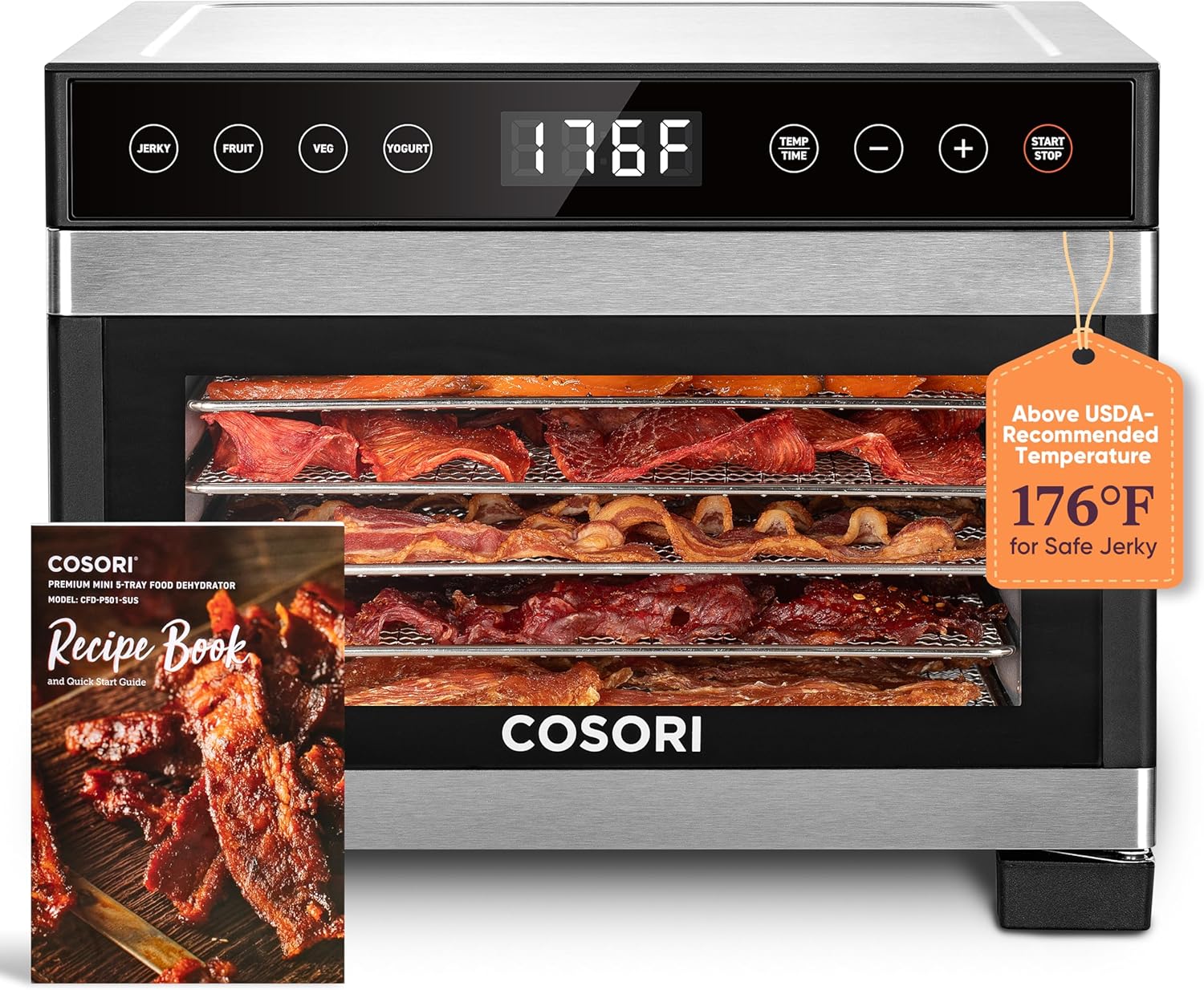COSORI Food Dehydrator Bigger Than 7 Trays With Large 6.5 Drying Space 600W Power