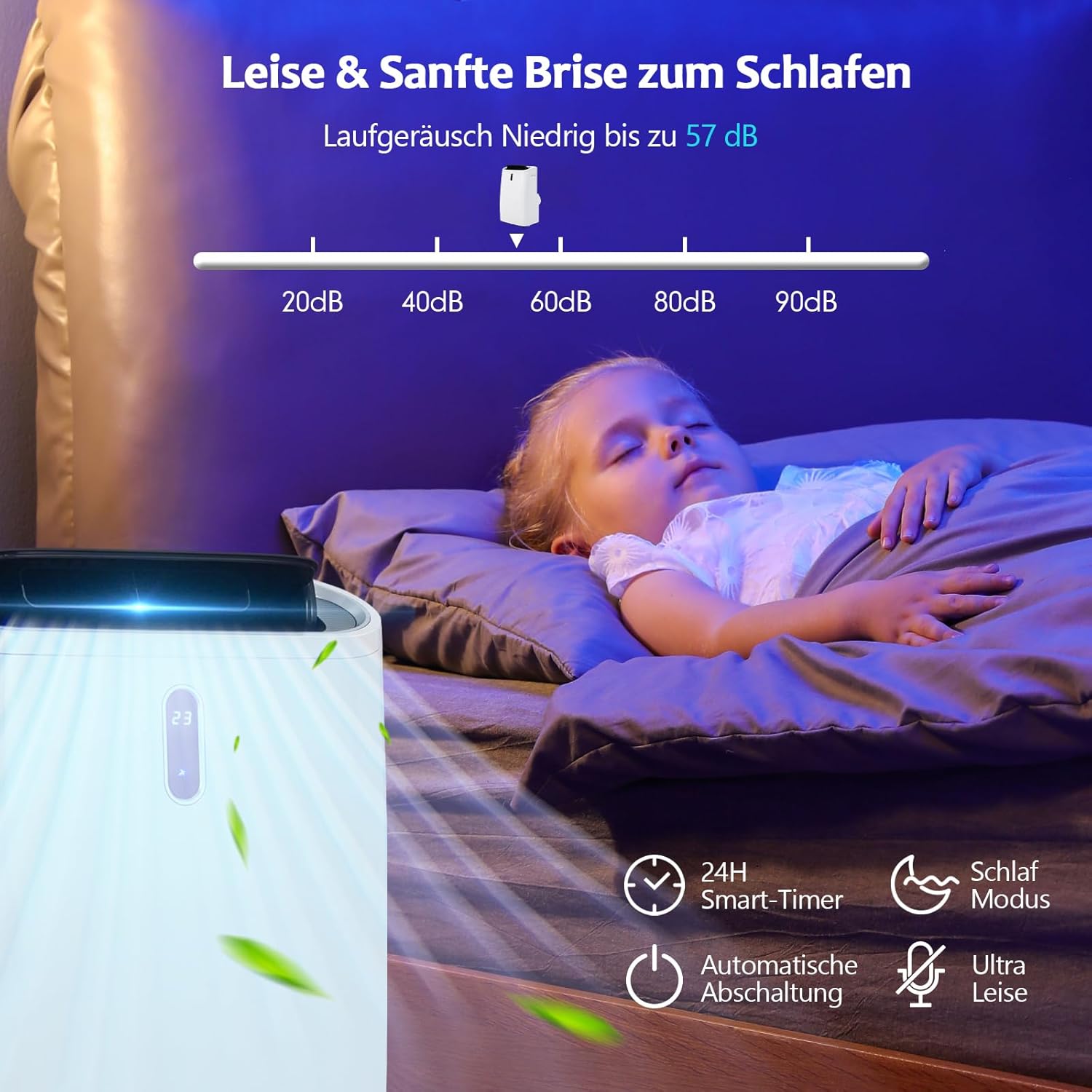 GOPLUS 16000 BTU Klimaanlage mit Abluftschlauch, 5 in 1 mobiles Klimagerät: Kühlen, Heizen, Entfeuchten, Belüften, Schlafmodus | für Raumgröße bis 30㎡ | 24H-Timer | App/Fernbedienung (16000BTU)
