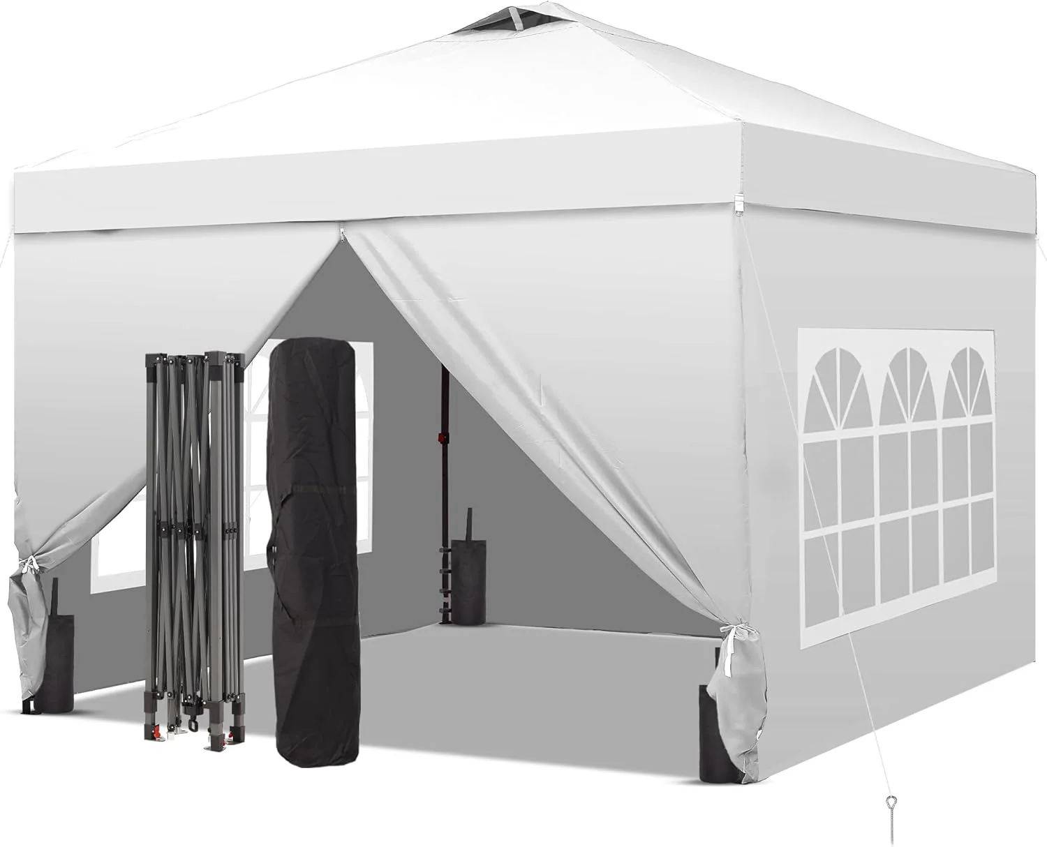GDY 12x12 Pop Up Canopy Tent with 4 Sidewalls, Easy Set up with One Push Lift Gazebo