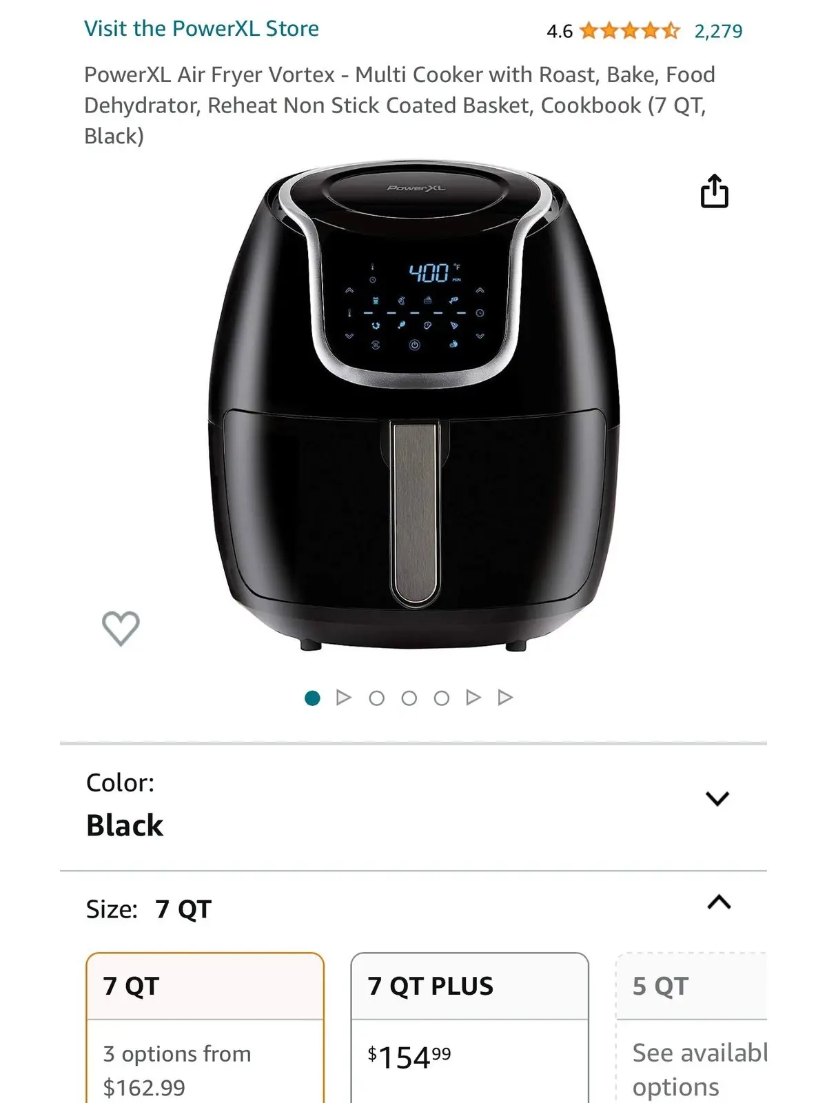 Air Fryer Multi-Cooker, Roast/Bake/Dehydrate/Reheat, Non-Stick Basket, Includes Cookbook