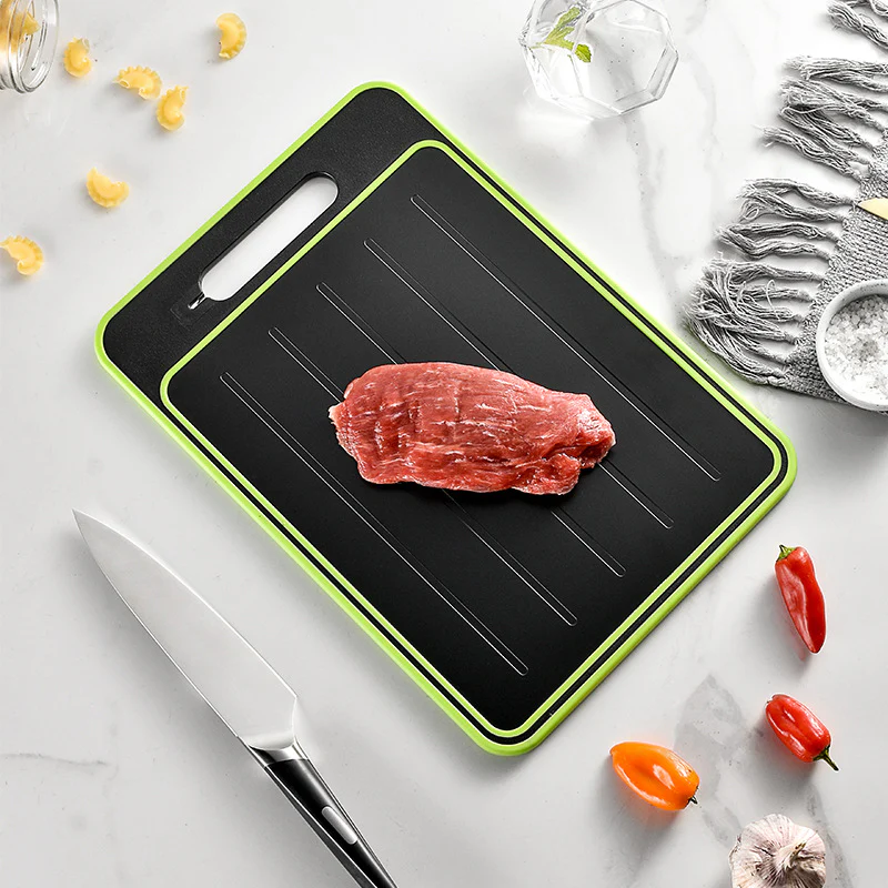 4-in-1 Defrosting Cutting Board with Knife Sharpener �?Double-Sided Smart Chopping Board & Food Prep Tool