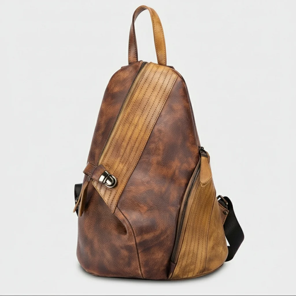 Fashion Leather Ladies Genunie Leather Backpack Purse Book Bags for Women