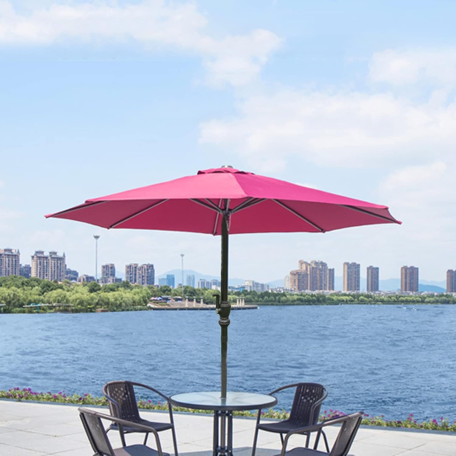 Sonnenschirmschutz, Strandschirm, rund, tragbar, Sonnenschutz, Windschutz, Outdoor-Tischschirm, Terrasse, Rasen und Garten, Garten-Terrassenschirm, Sonnenschirm good