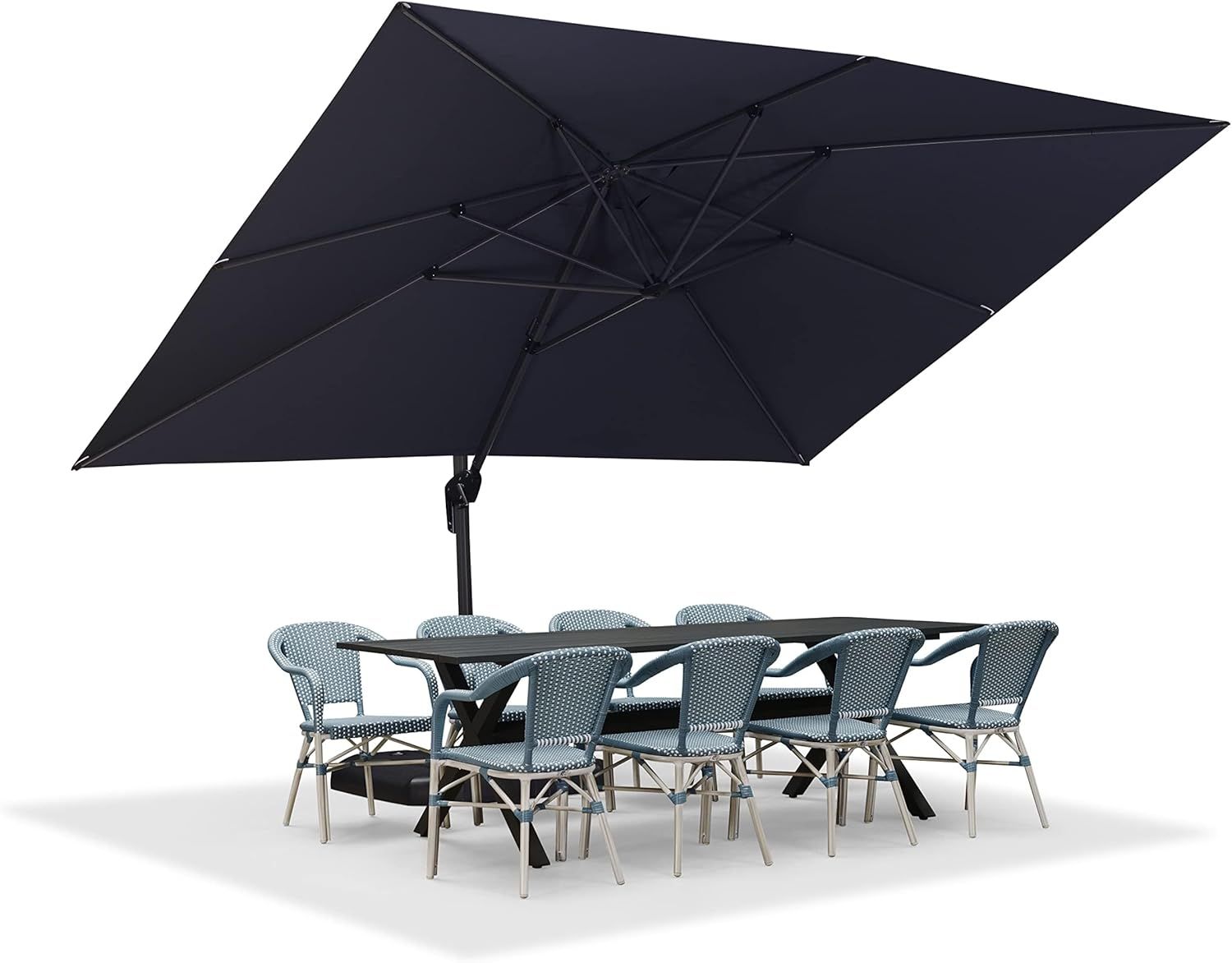 3x4m Large Cantilever Patio Umbrella with Crank and Tilt for Outdoor Areas