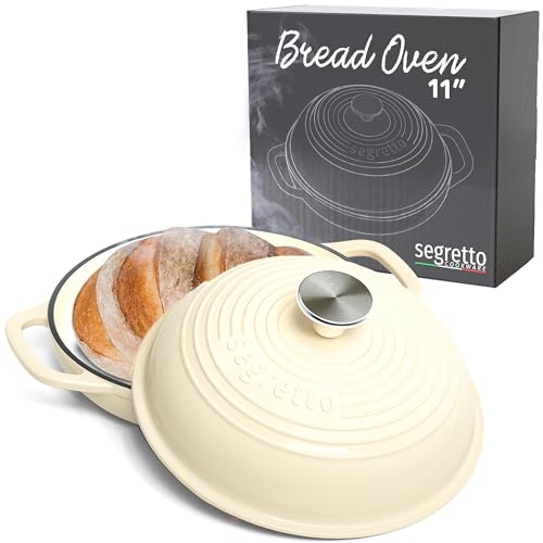 Padella per pane in ghisa smaltata con coperchio, 28 cm, bianco Perla (bianco) forno per pane in ghisa per lievito naturale, forno olandese per pane Segretto Cookware : Amazon.it: Giochi e giocattoli