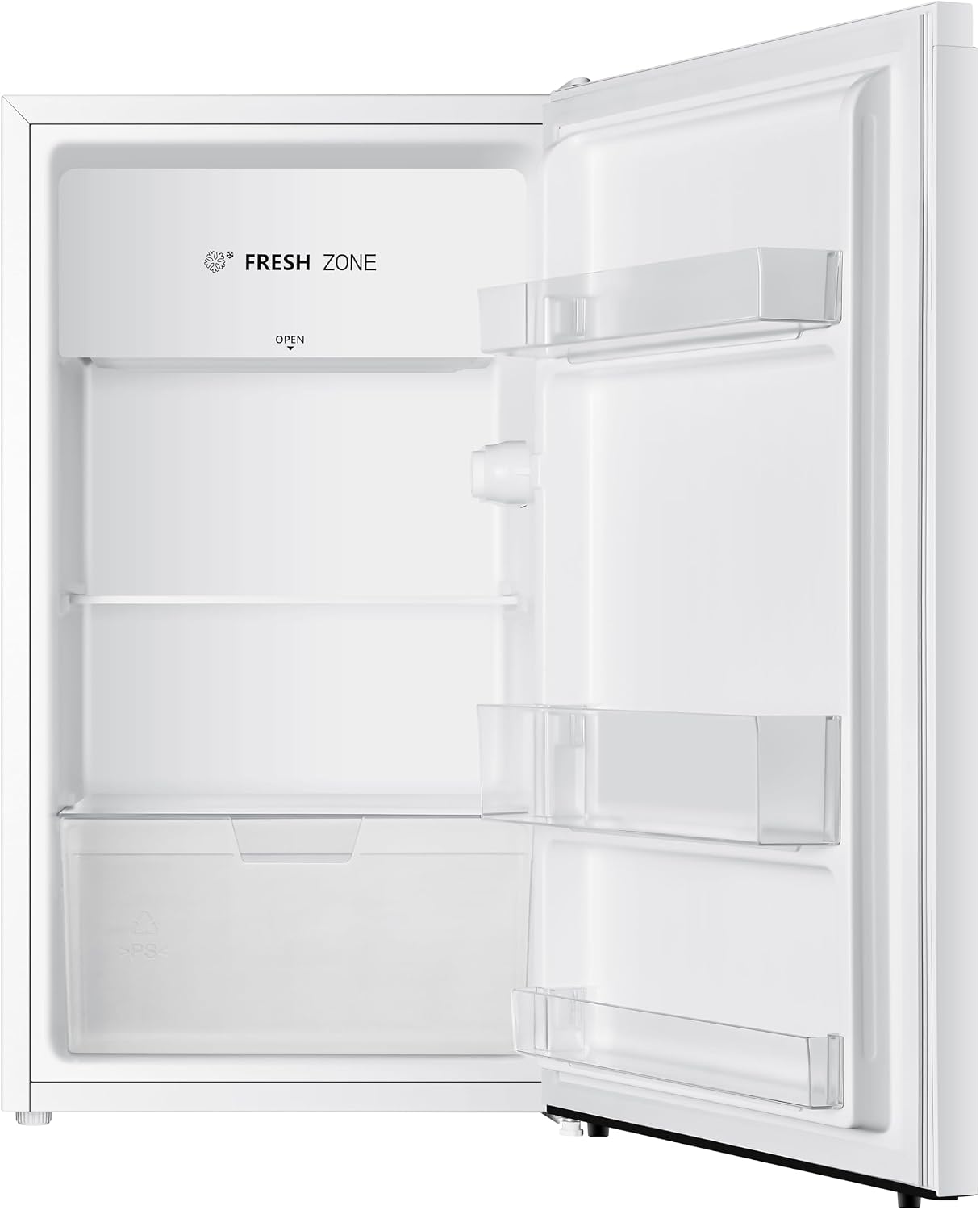 PKM KS93E Kühlschrank mit Kaltlagerzone | 94 Liter | Weiß | Sehr leise mit 36 dB | Wechselbarer Türanschlag | 1 Gemüseschublade | 47,5 cm Breite | Regelbares Thermostat | Energieeffienzklasse E