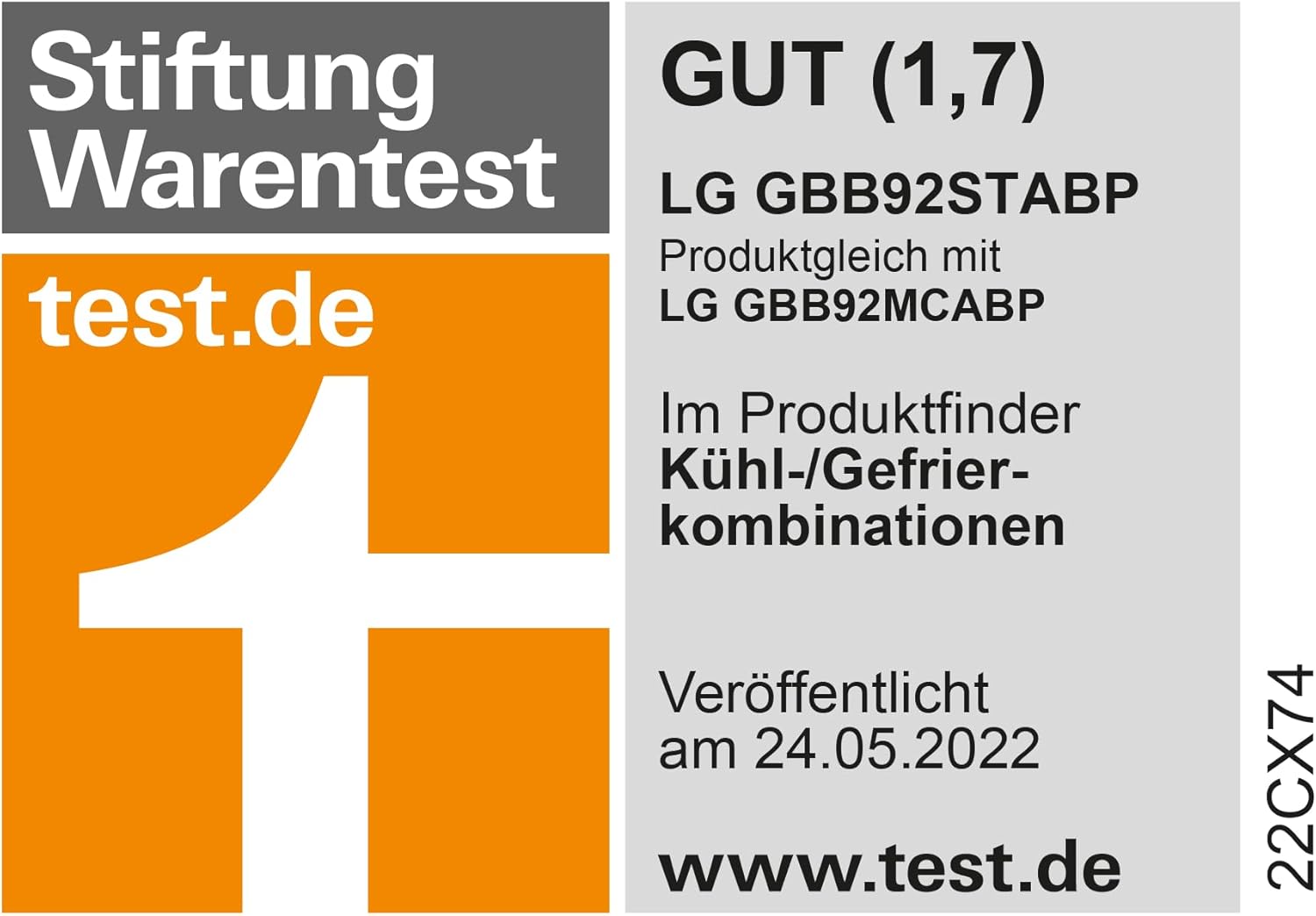 LG GBP62MCNAC Kühl-Gefrierkombi – 384 L, Energieeffizienz A, Total NoFrost, DoorCooling+, niedriger Geräuschpegel, modernes Design in Anthrazit Schwarz, 59,5 x 67,5 x 203 cm