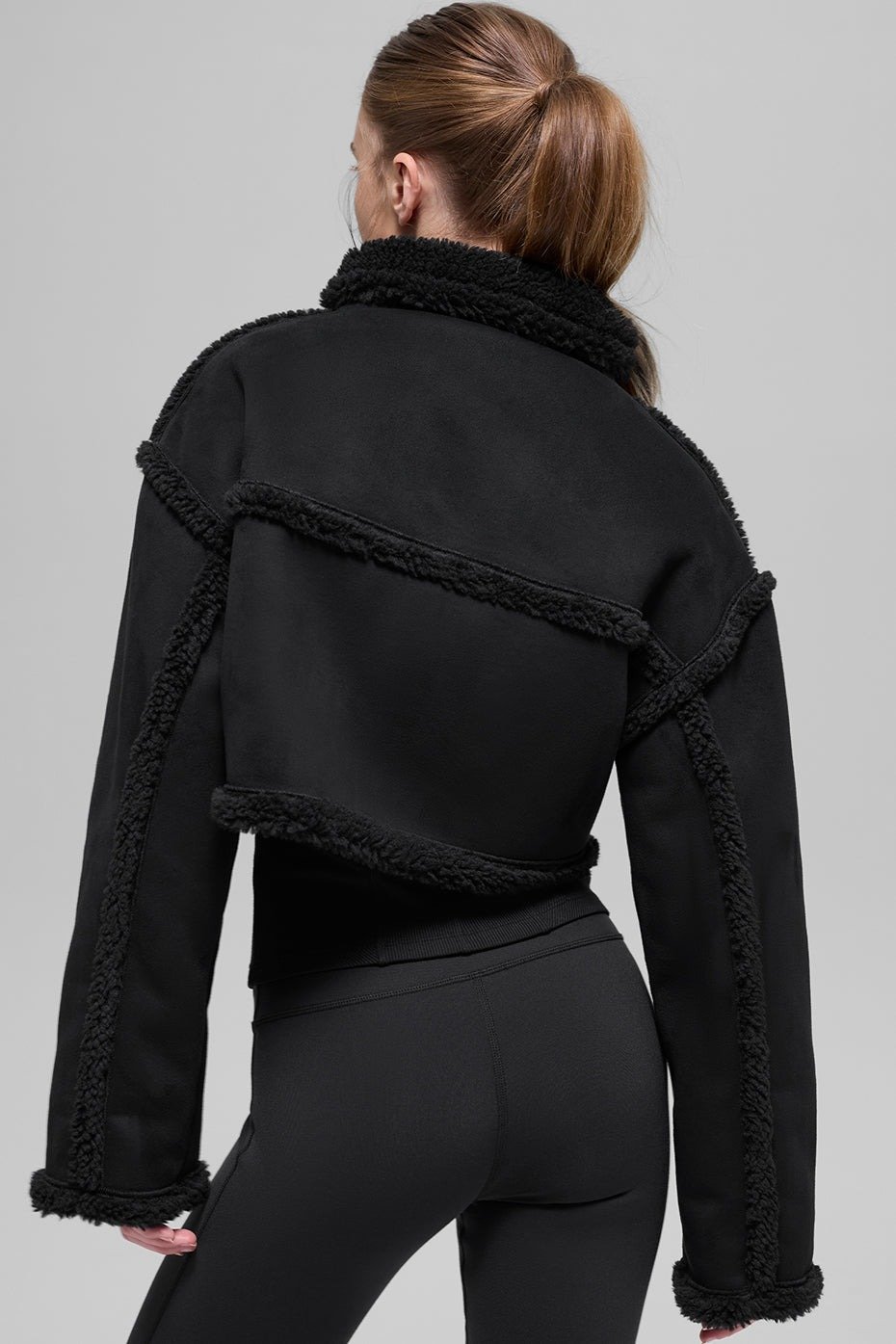 Alo Faux Shearling Snowfall Cropped Jacket