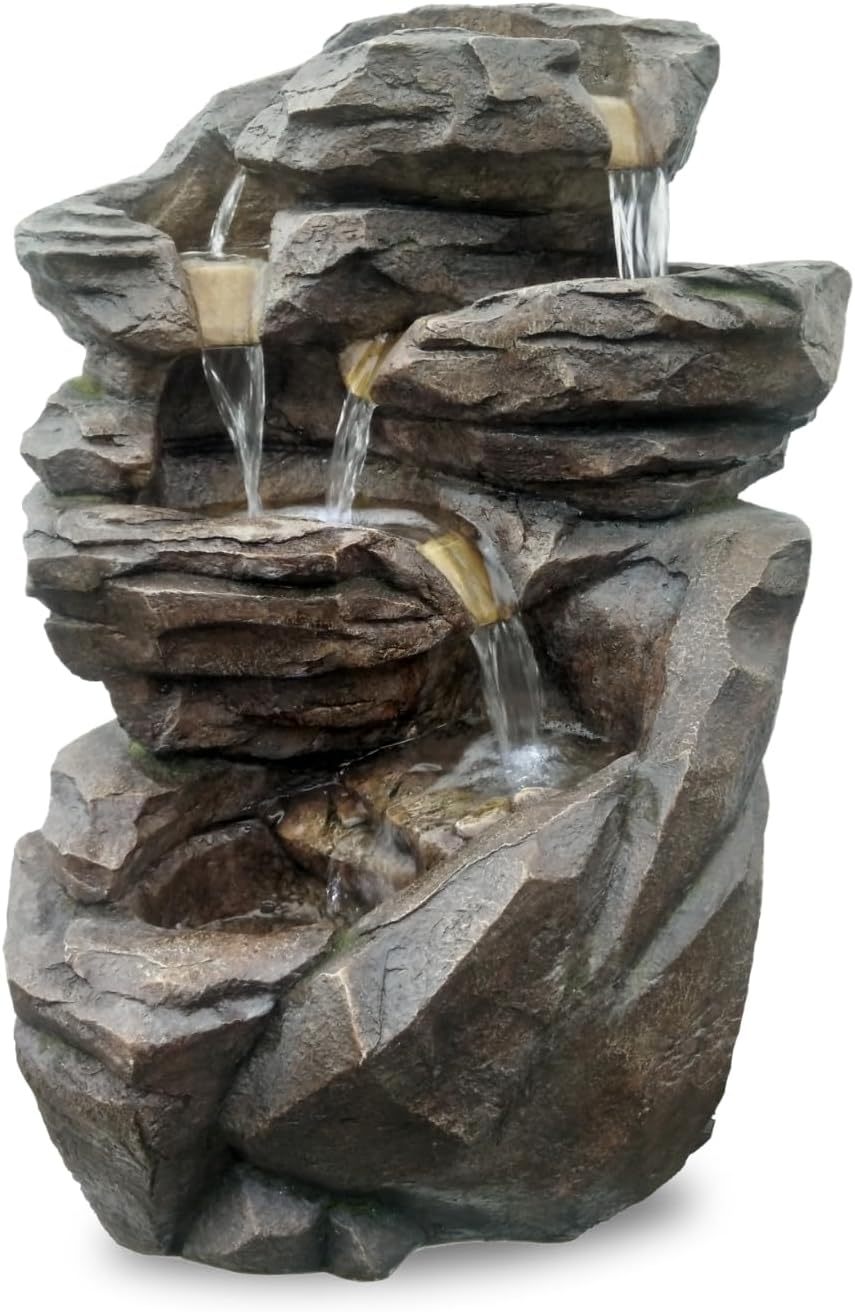 XL Gartenbrunnen Wasserfall Niagara - Natural Waterfall Fountain Outdoor and Indoor - Zen and Decorative Ambiance in Your Outdoor Area - Stone Imitation - H 70 cm - Zen'Light, H71