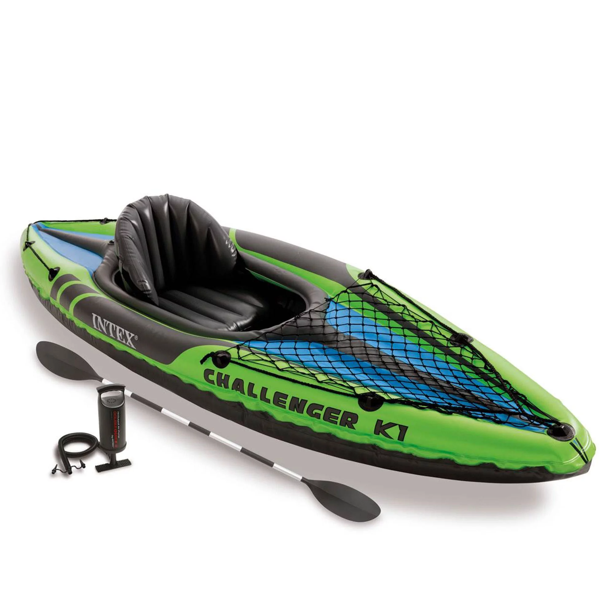 2025 Intex Challenger K1 Sport Opblaasbare Kajak voor 1 Persoon met Peddel en Pomp (2-Pack)