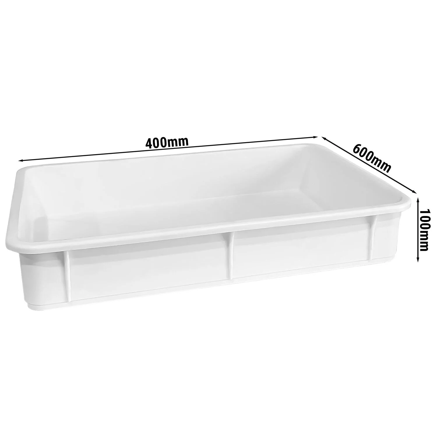 Hevekasse-sett - 8 beholdere og 1 lokk - EN 600x400 - H?yde: 100 mm - Polypropylen - hvit