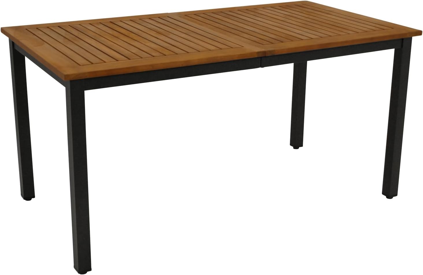 DEGAMO Gartentisch RAGUSA 150x80cm rechteckig, Metall anthrazit + Akazienholz geölt, Outdoor, FSC®-Zertifiziert