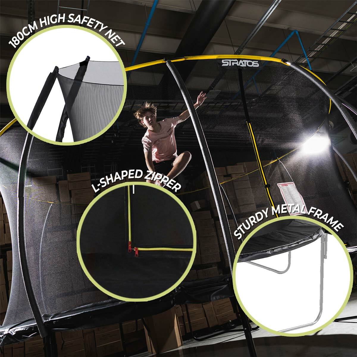 Stratos Trampolin 3,66 m mit Sicherheitsnetz