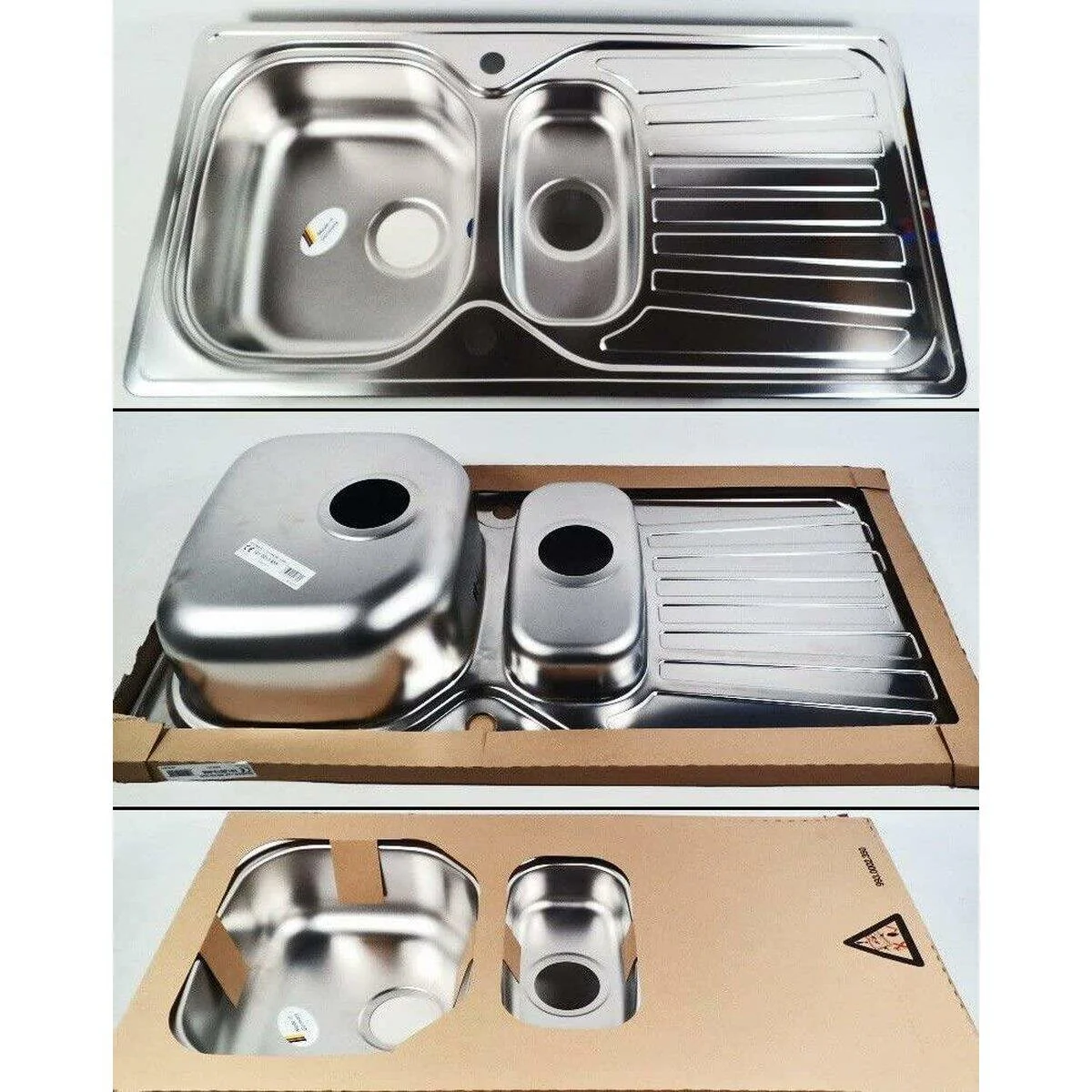 Eurodomo inbouwspoelbak Solaris 60, 96,5 x 50 cm / Chroom nikkel-staal glad - B-keus overig