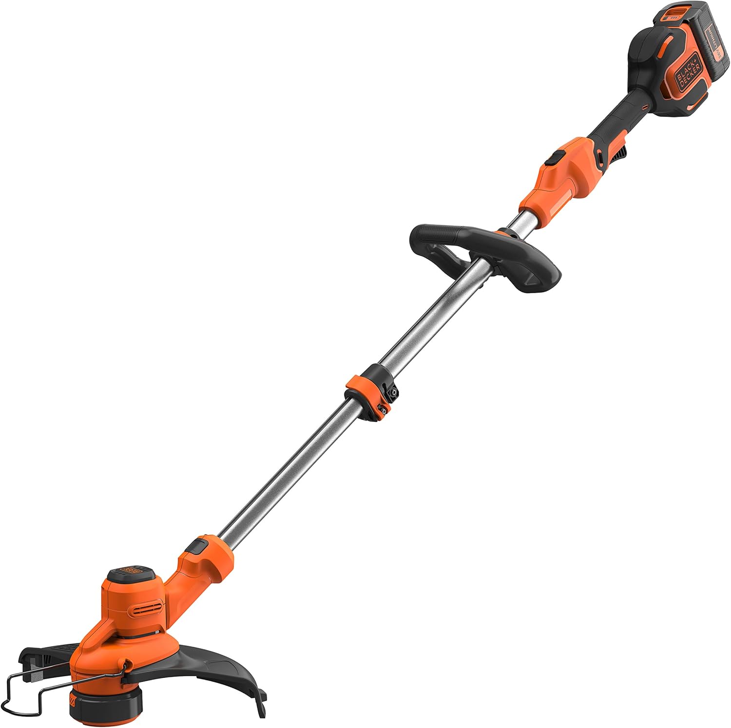 BLACK+DECKER Rasentrimmer mit Akku und Ladegerät - Freischneider - Rasenkantenschneider 36V 2,5Ah, Schnittbreite 33 cm, kohlebürstenloser Motor, mit Fadenverlängerung, Variable Drehzahl BCSTA536L1