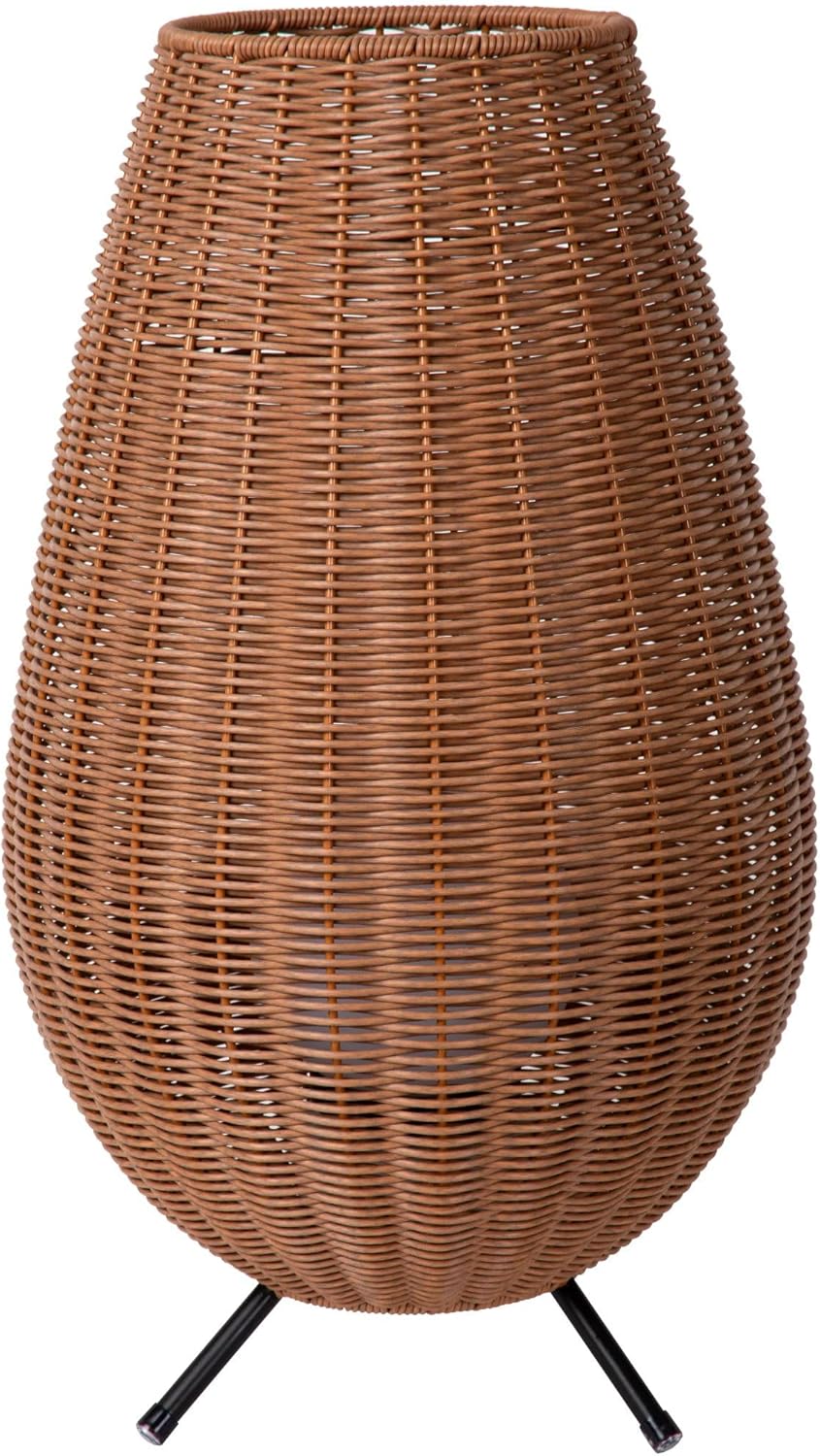 Licht-Erlebnisse LED Akku Tischleuchte außen Natur IP44 Terrasse Balkon 50 cm 3 W 180 lm 3000 K Geflecht dekorativ stilvolle Tischlampe dimmbar TEYA