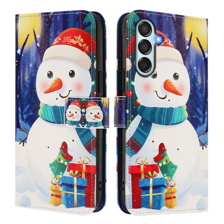 Christmas Series Buckle Leather Phone Case with Hand Strap, For Samsung Galaxy M34 5G / F34 5G, For Samsung Galaxy A25 5G, For Samsung Galaxy M54 5G / F54 5G, For Samsung Galaxy M14 5G