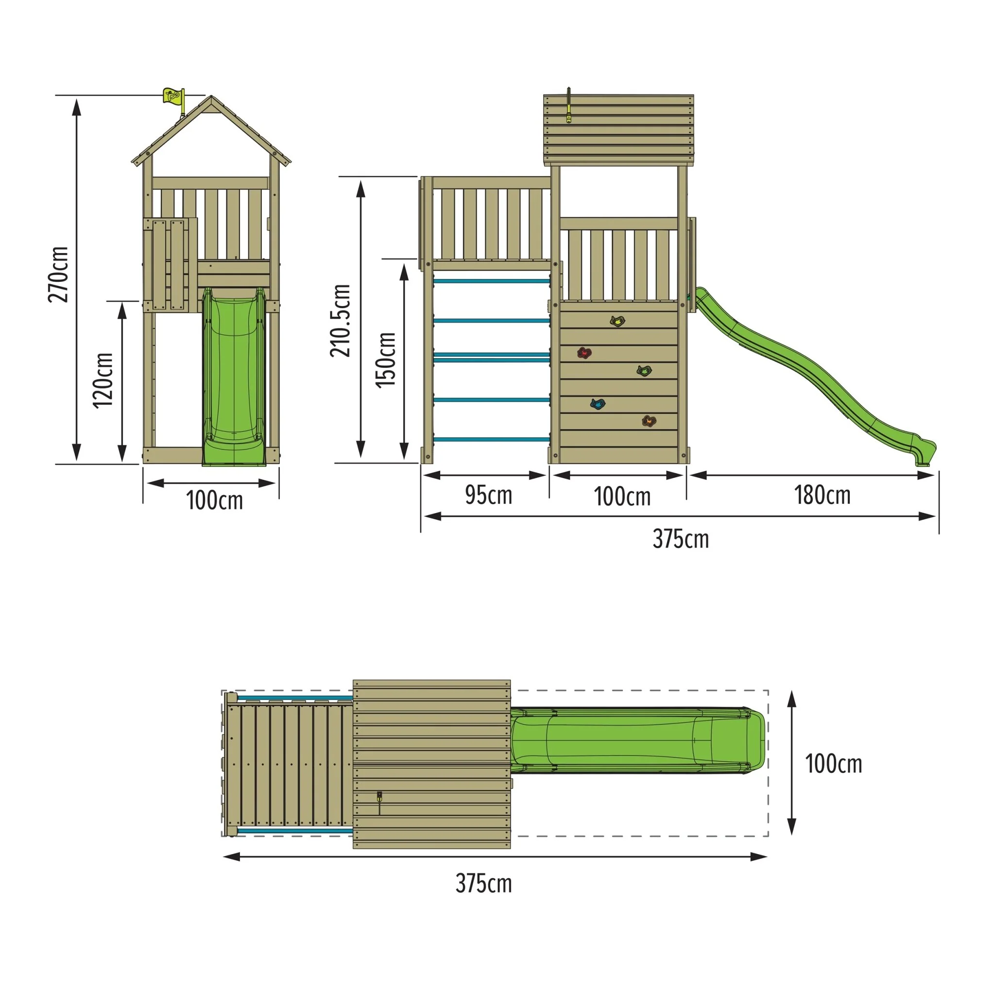 TP Skywood Klimtoren van Hout met Glijbaan en Sky Deck ?C FSC? Gecertificeerd