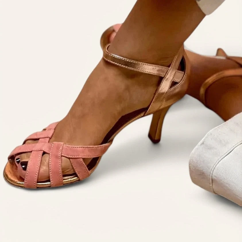 Orthop?dische Absatzschuhe f��r Damen | Bequeme T-Steg Pumps mit gepolsterter Sohle f��r B��ro und Alltag | Stabiler Halt