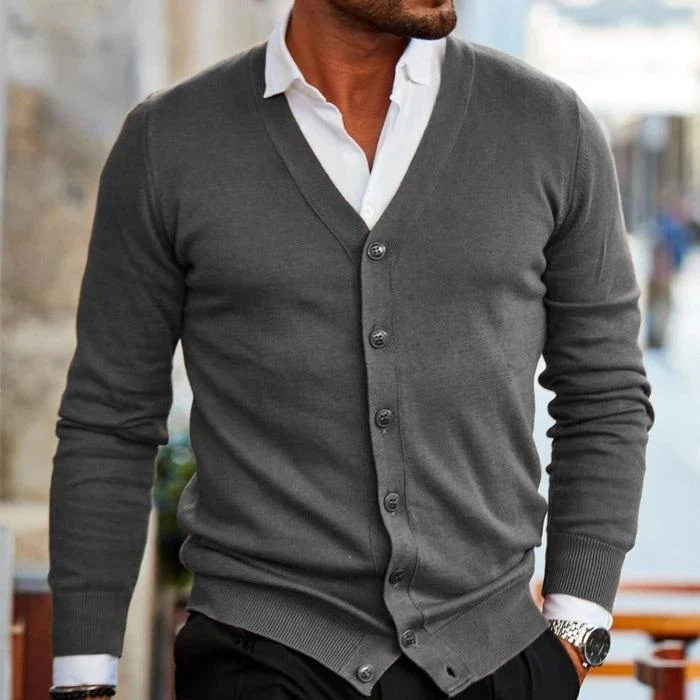 Eleganter Herren-Strickjacke mit Kn?pfen | Smart Casual