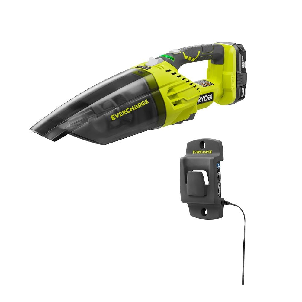 ONE+ 18V Lithium-Ion Cordless EVERCHARGE Hand Vacuum Kit with 1.3 Ah Compact Battery and Wall Adaptor/Charger P714K